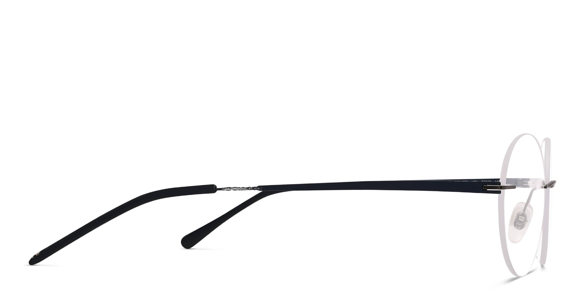 Shop EYE'M Rimless Round Eyeglasses in Black online.