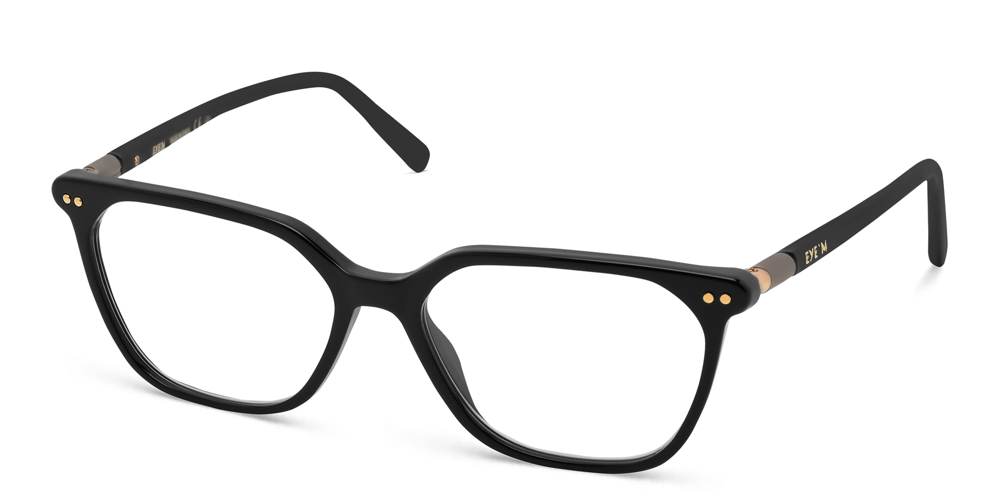 Shop EYE'M Square Eyeglasses in Black online.