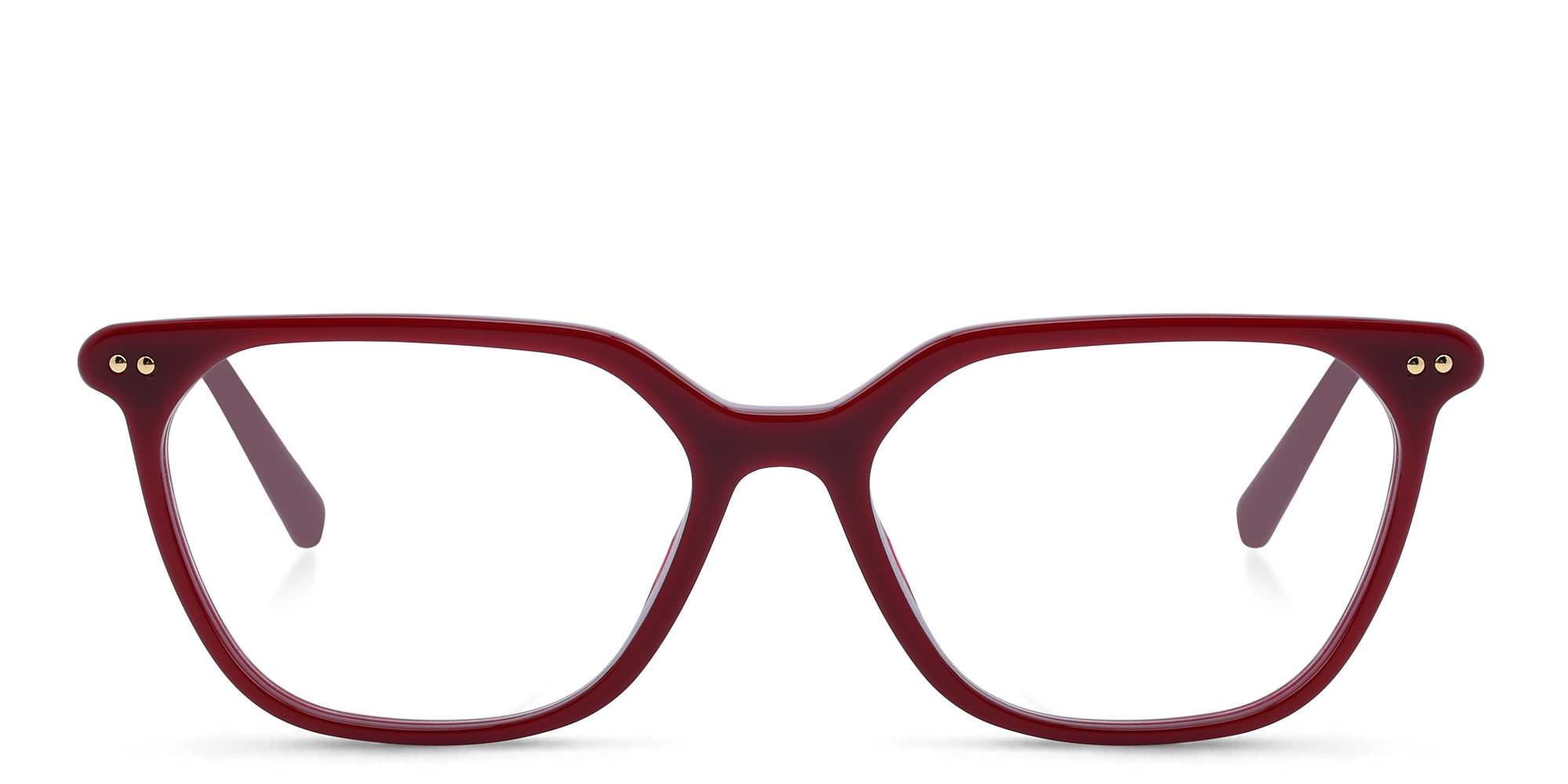 Shop EYE'M Square Eyeglasses in Red online.