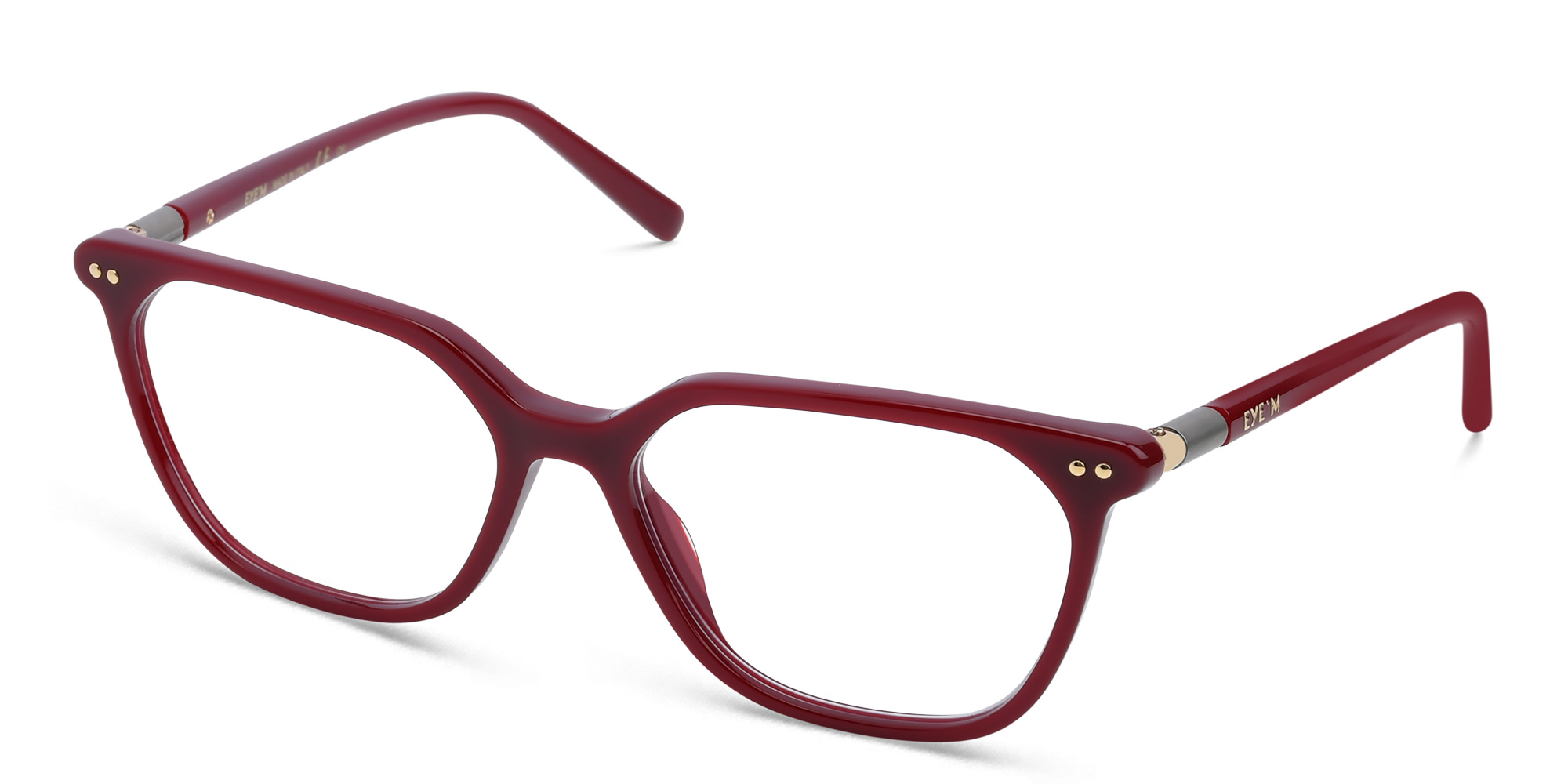 Shop EYE'M Square Eyeglasses in Red online.