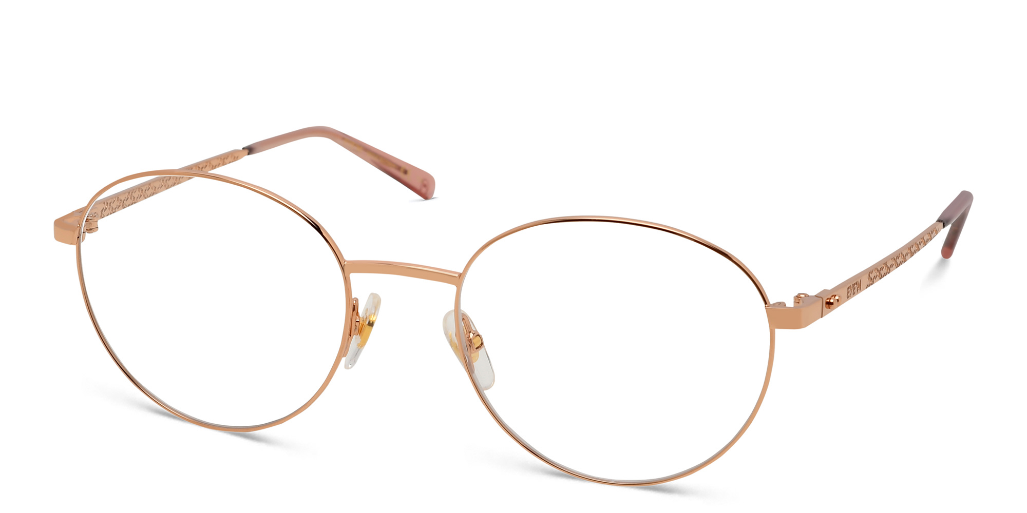 EYE'M Round Eyeglasses in Gold – Product Photo 2