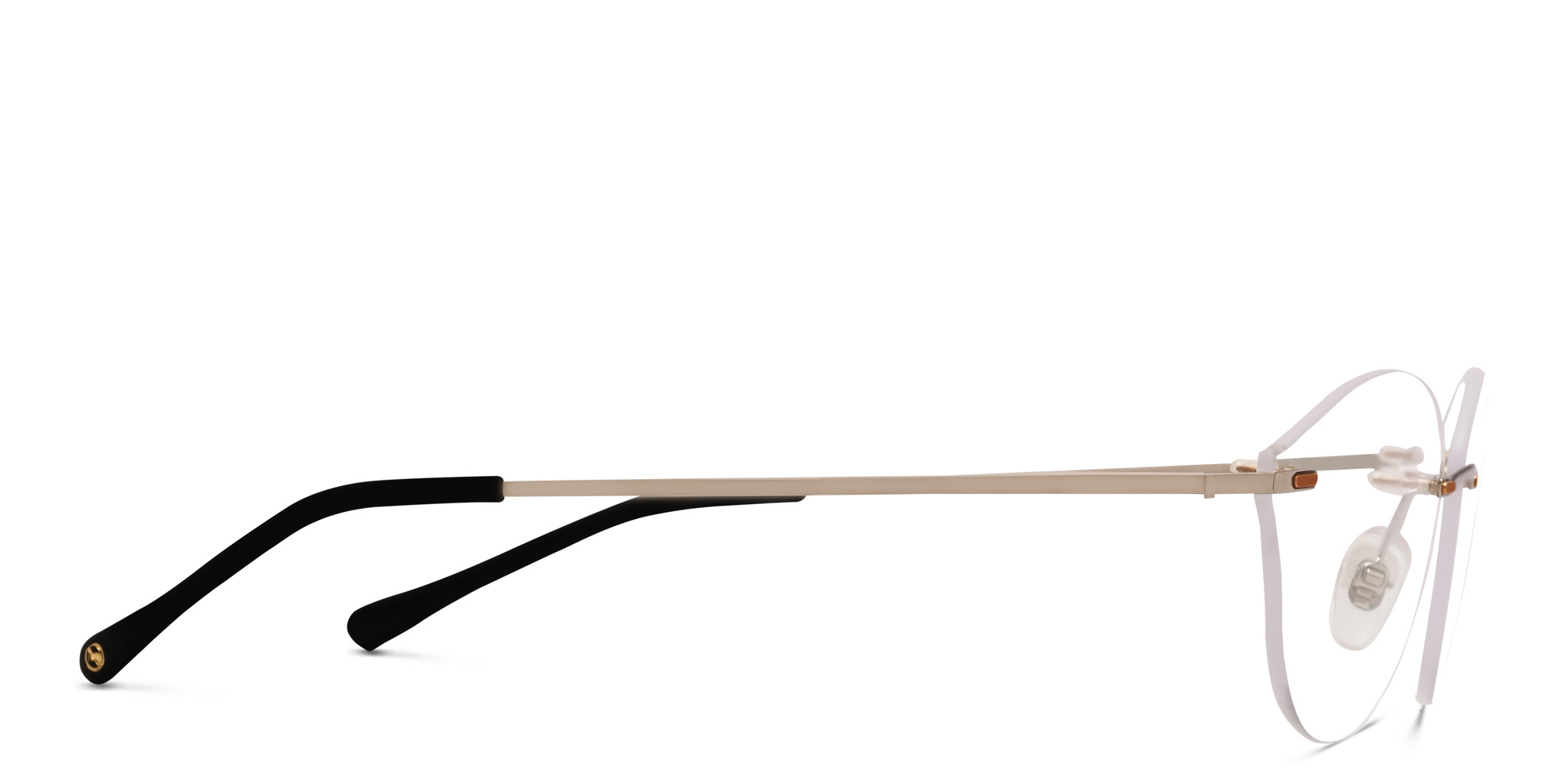 EYE'M Rimless Wide Cat Eye Eyeglasses in Silver – Product Photo 3