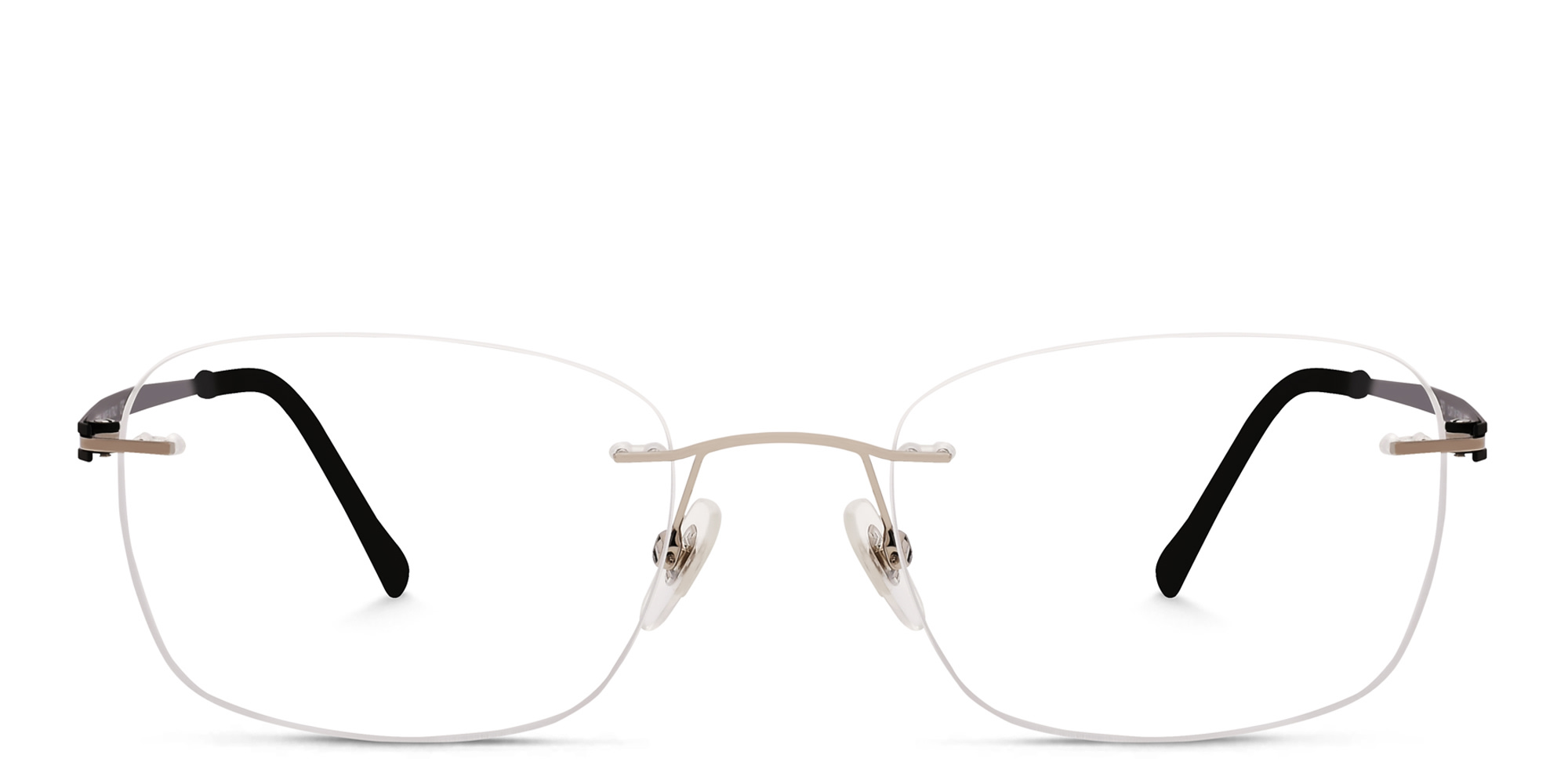 EYE'M Rimless Rectangle Eyeglasses in Silver – Product Photo 1