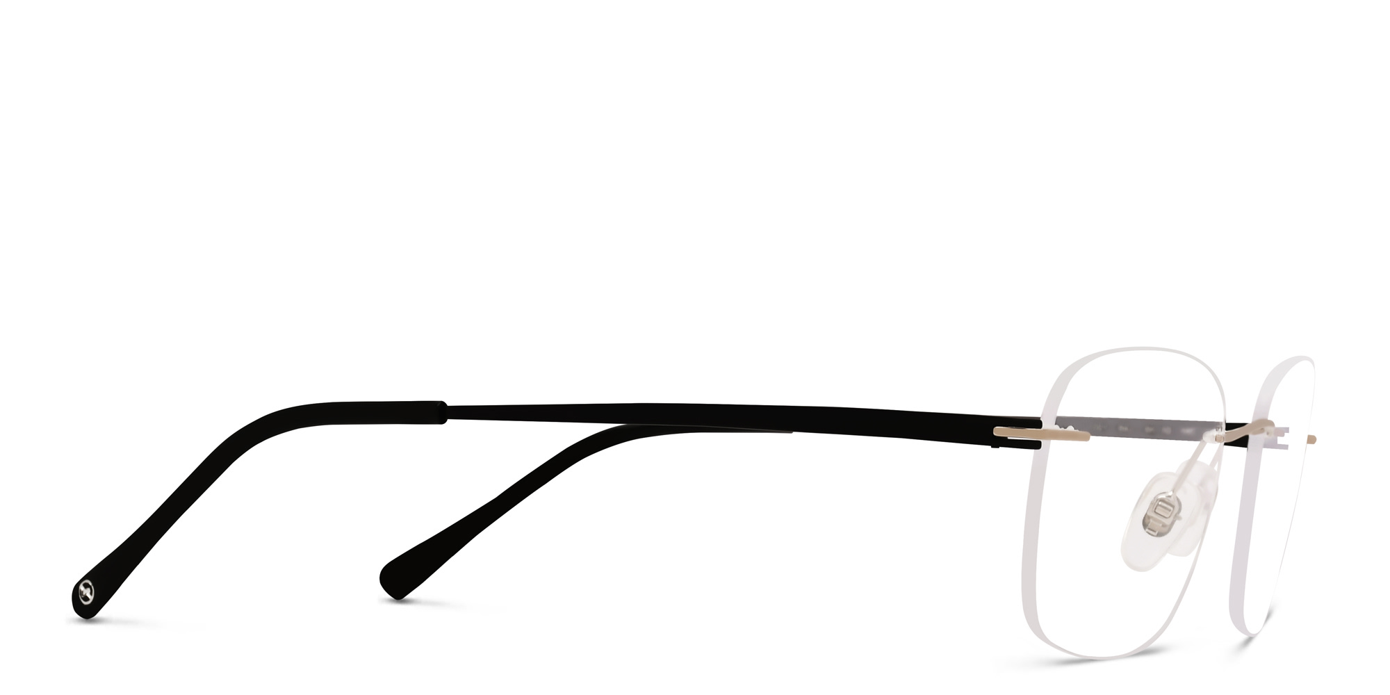 EYE'M Rimless Rectangle Eyeglasses in Silver – Product Photo 3