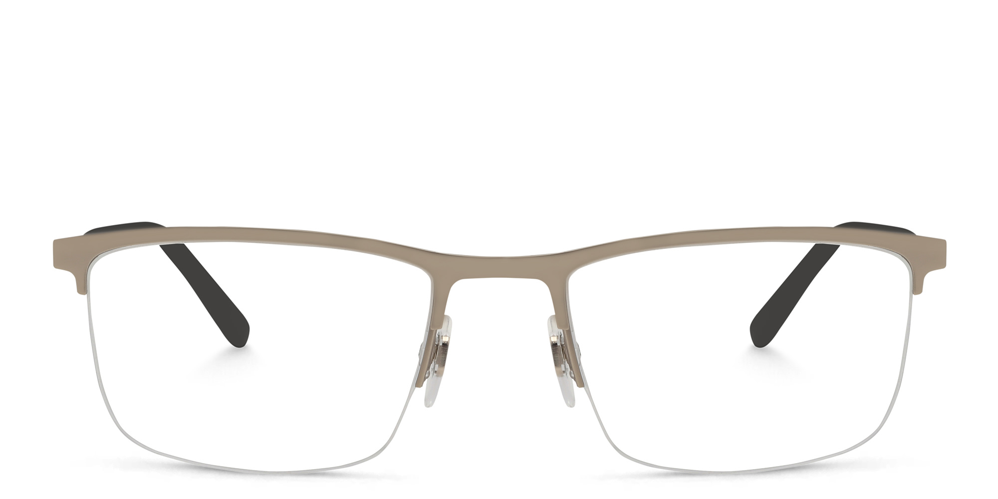 EYE'M Half Rim Rectangle Eyeglasses in Silver – Product Photo 1