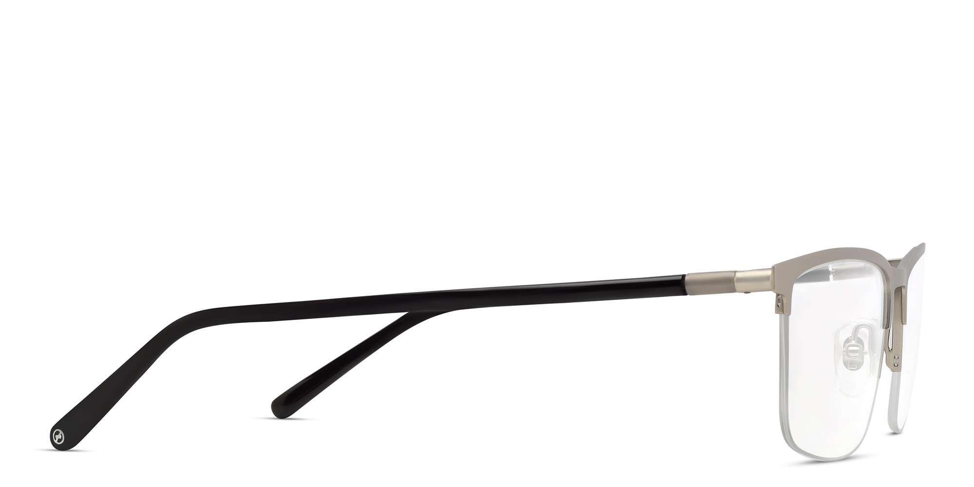 EYE'M Half Rim Rectangle Eyeglasses in Silver – Product Photo 3