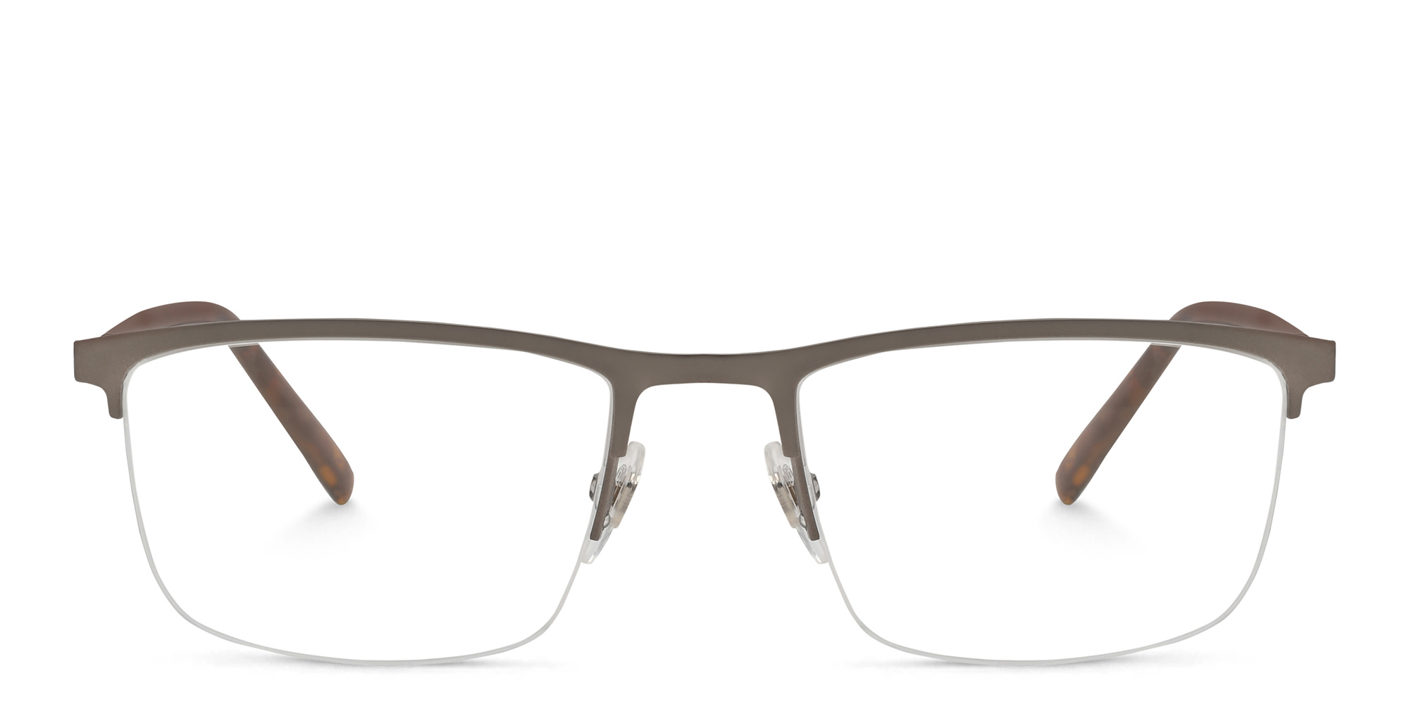 Shop EYE'M Half Rim Rectangle Eyeglasses in Gunmetal online.