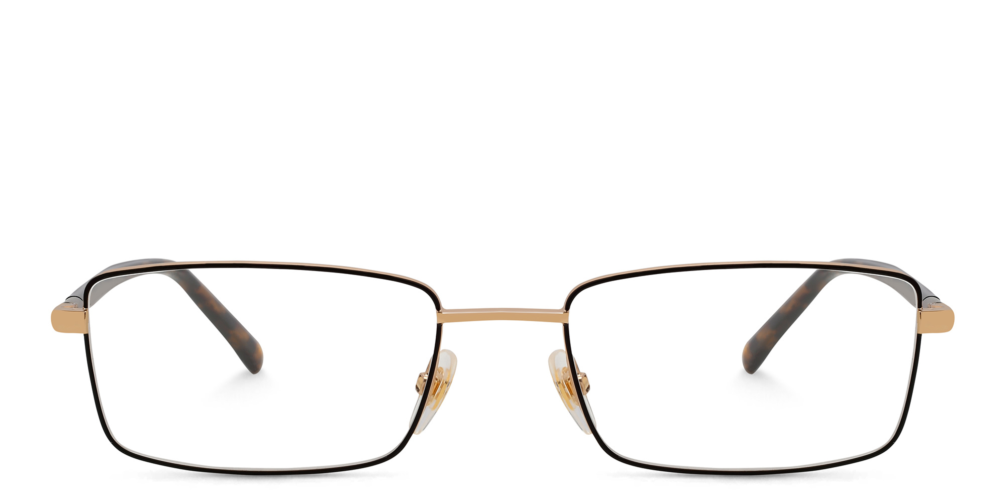 EYE'M Wide Rectangle Eyeglasses in Gold – Product Photo 1