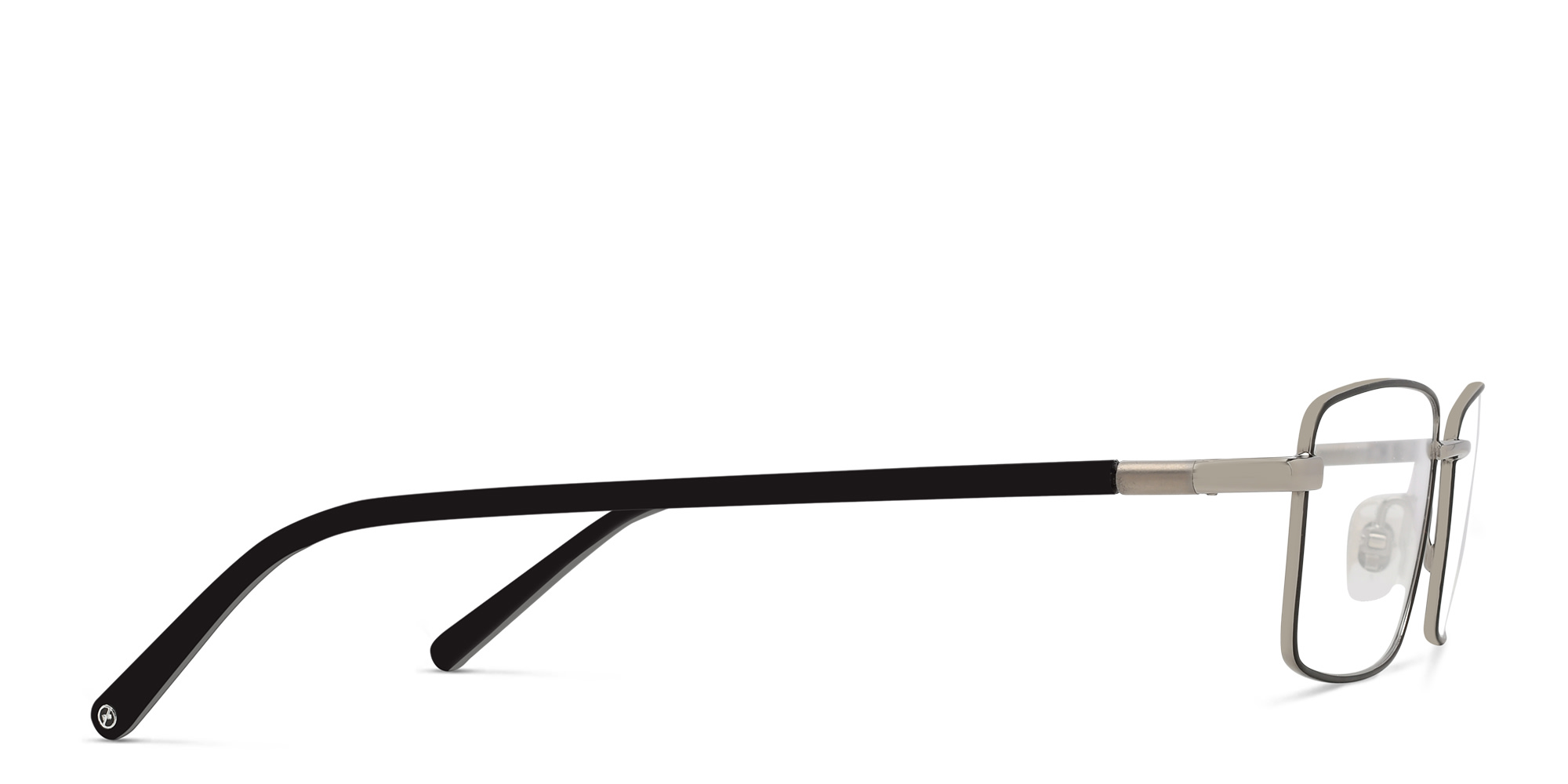 EYE'M Wide Rectangle Eyeglasses in Silver – Product Photo 3