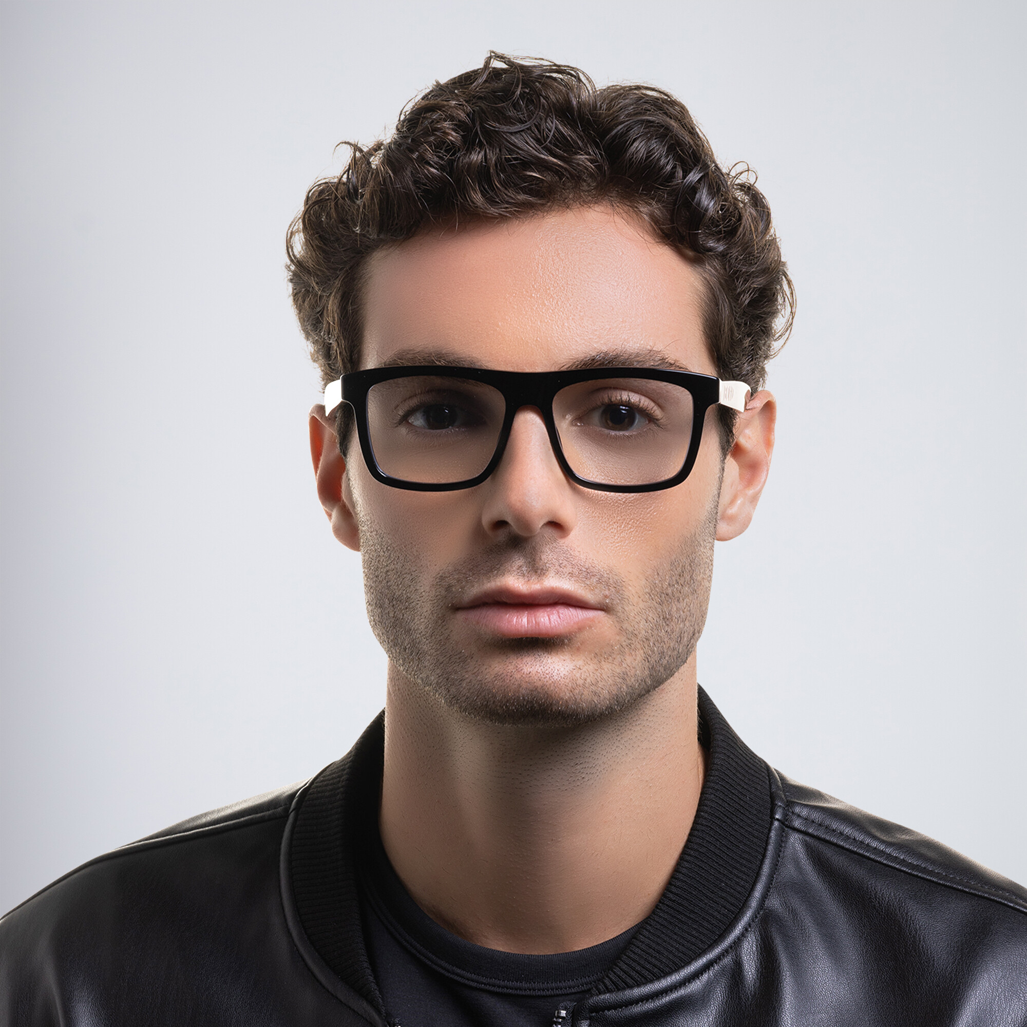 Shop EYE'M Square Eyeglasses in Black online.