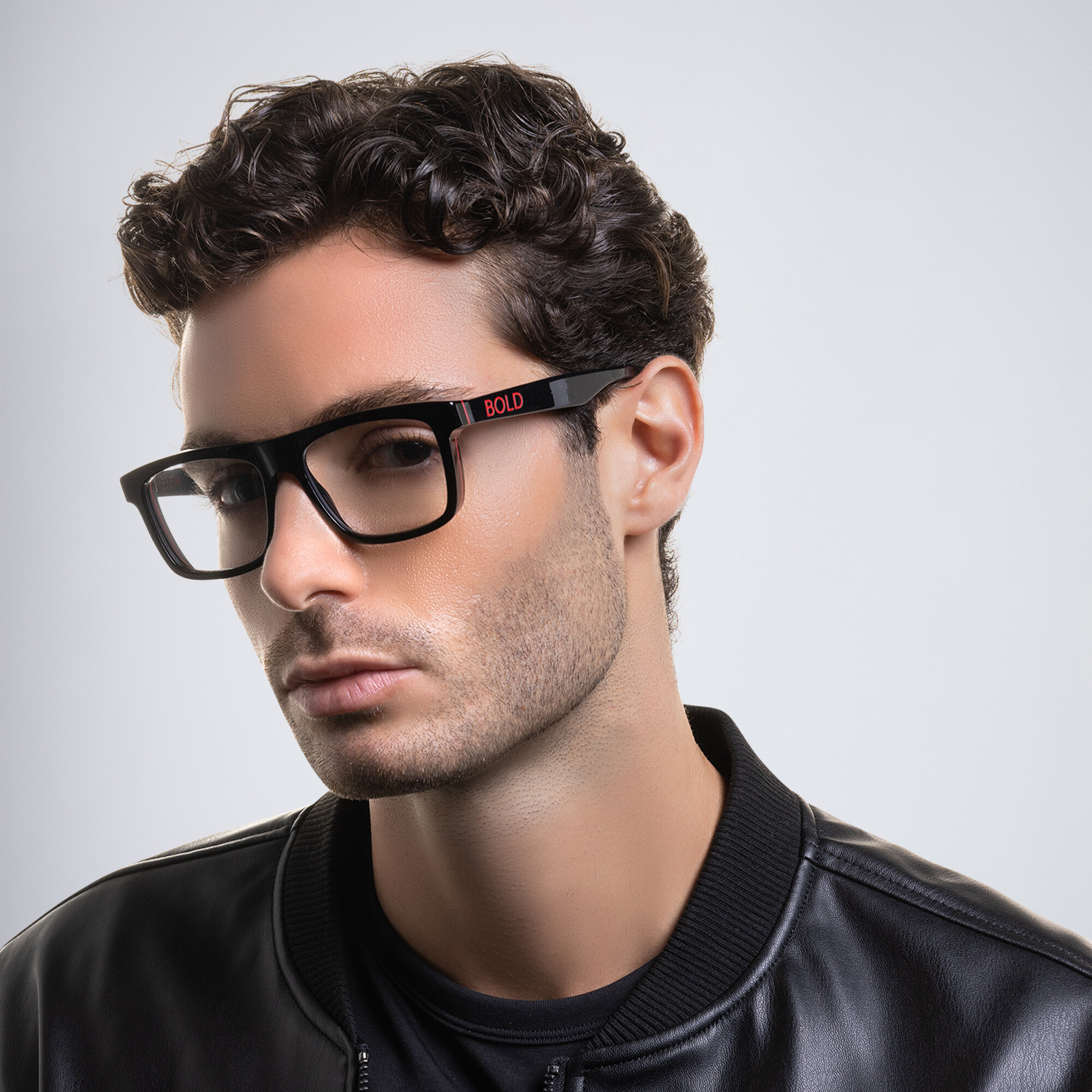 Shop EYE'M Square Eyeglasses in Black online.
