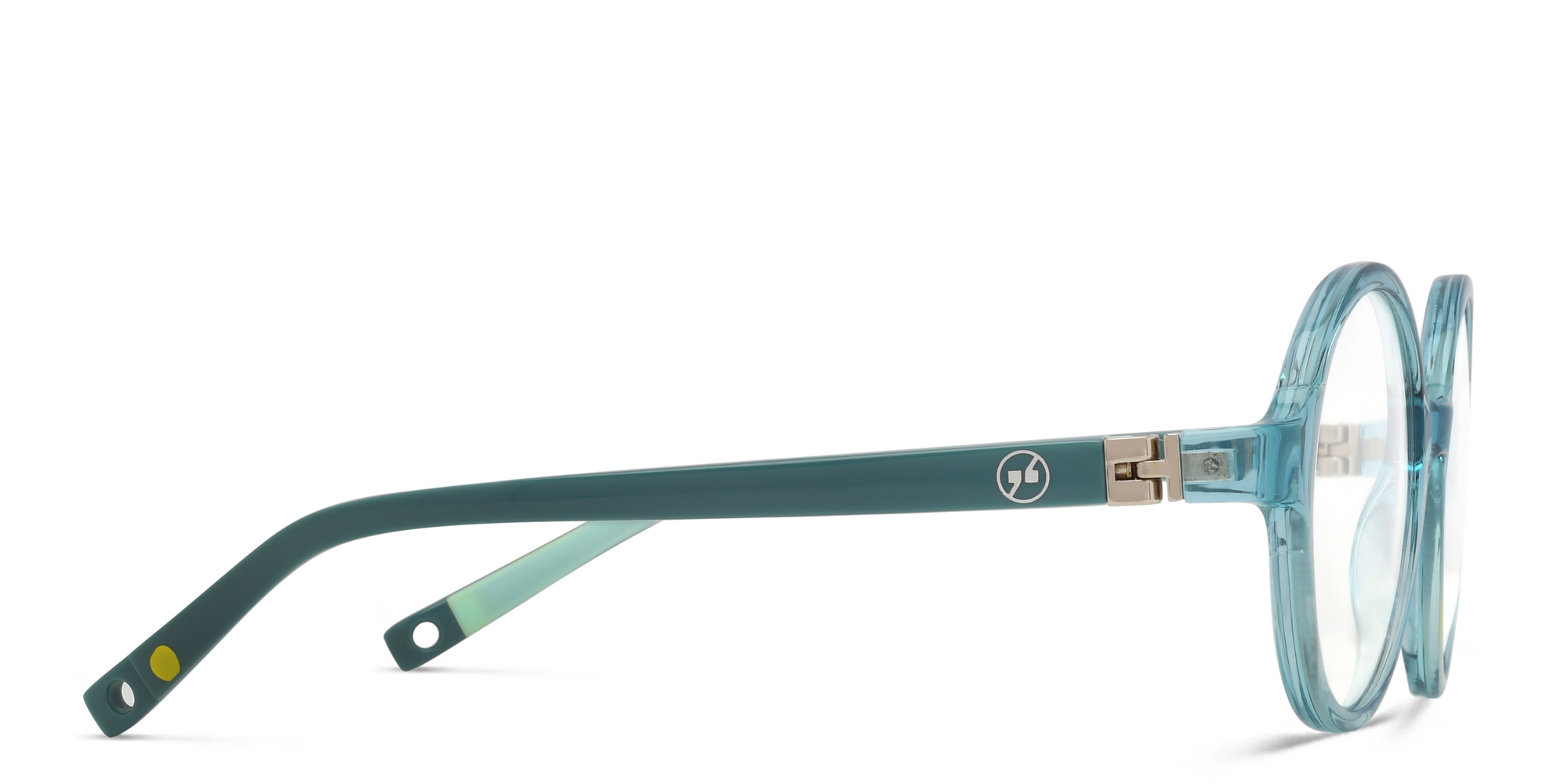 Shop EYE'M Kids Round Eyeglasses in Transparent Light Blue online.