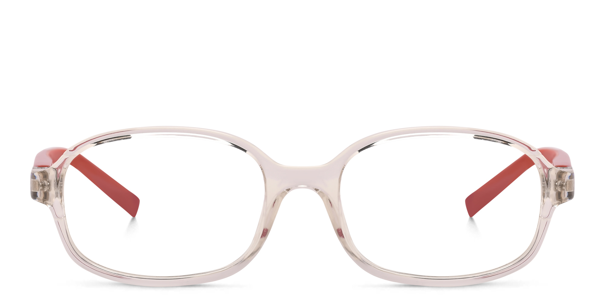 Shop EYE'M Kids Rectangle Eyeglasses in Transparent Pink online.