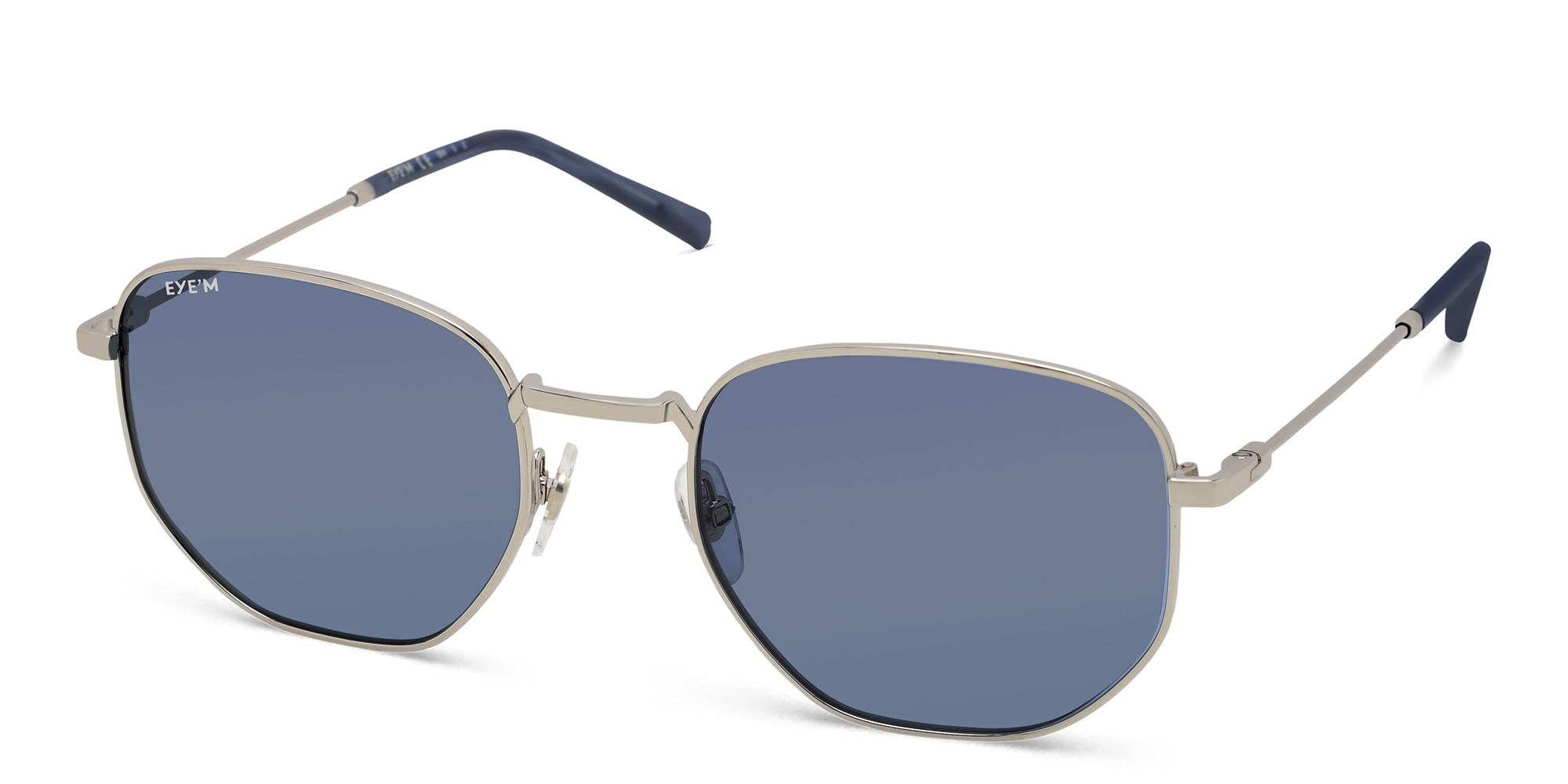 نظارة شمسية بإطار غير منتظم من EYE'M بلون فضي - صورة المنتج 2