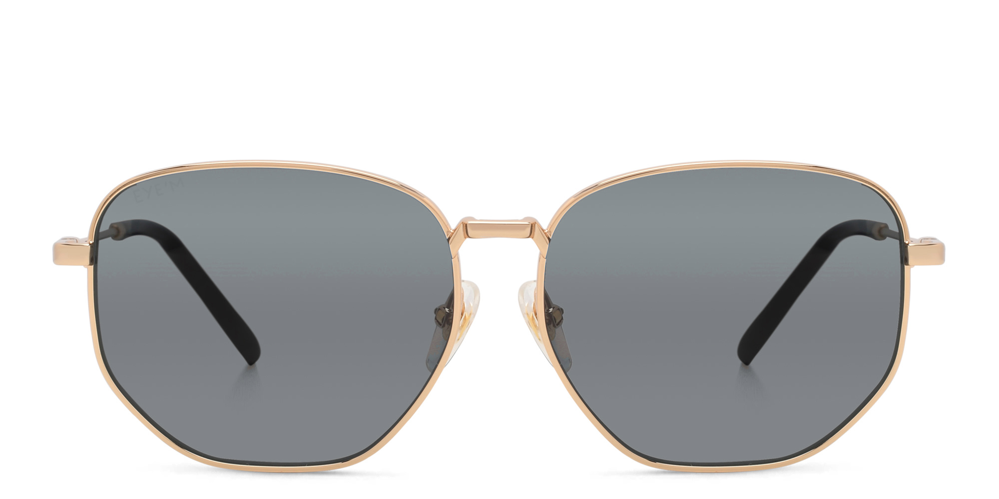 Shop EYE'M Irregular Sunglasses in Gold online.