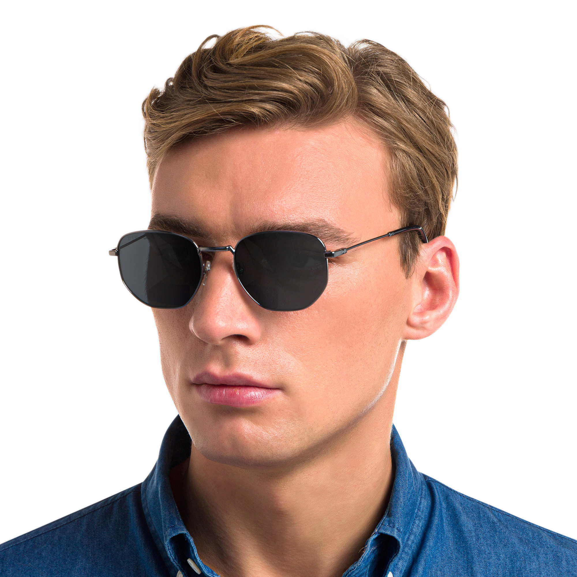 Shop EYE'M Irregular Sunglasses in Silver online.