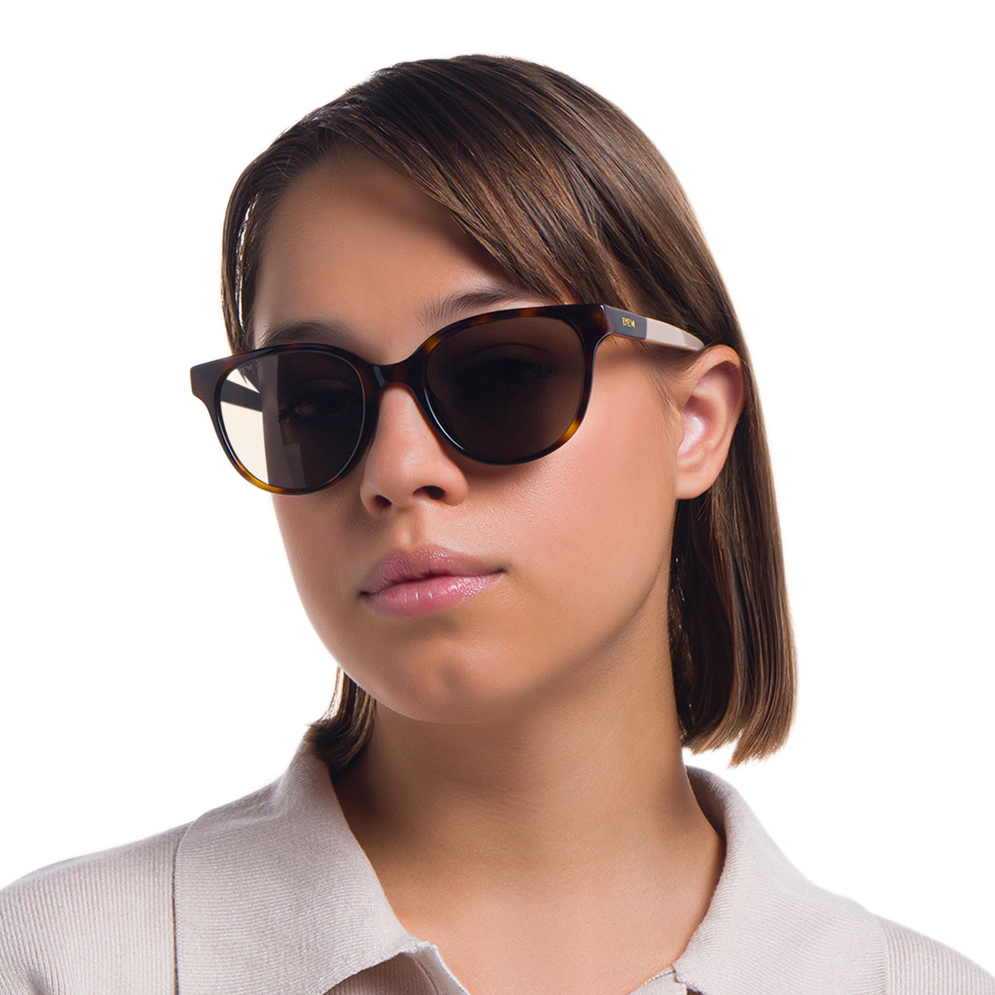 Shop EYE'M Square Sunglasses in Havana online.