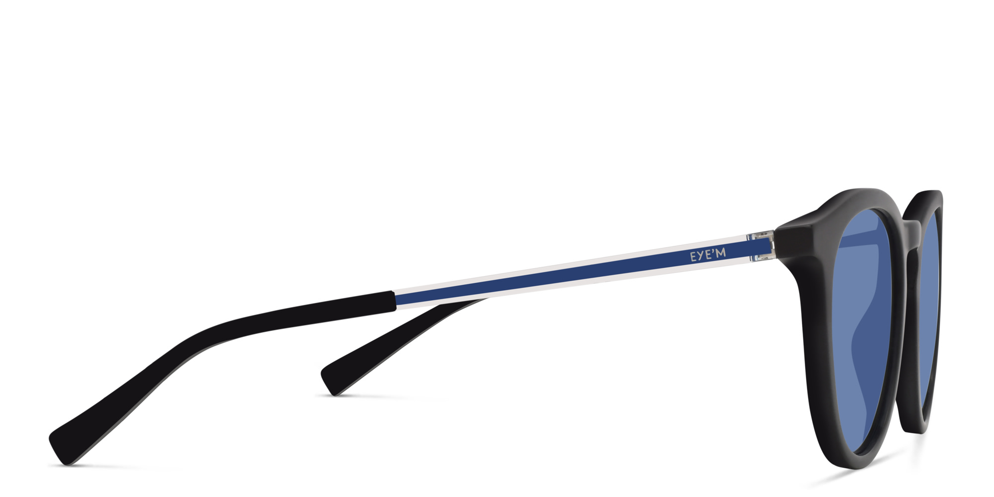 Shop EYE'M Round Sunglasses in Black online.