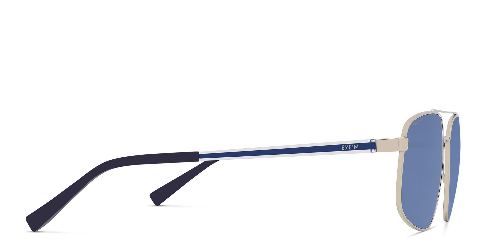 EYE'M Aviator Sunglasses in Silver – Product Photo 3