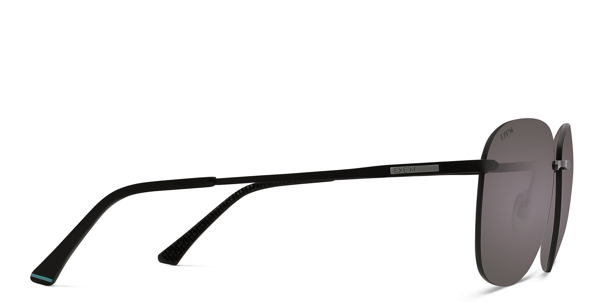 Shop EYE'M Rimless Aviator Sunglasses in Black online.