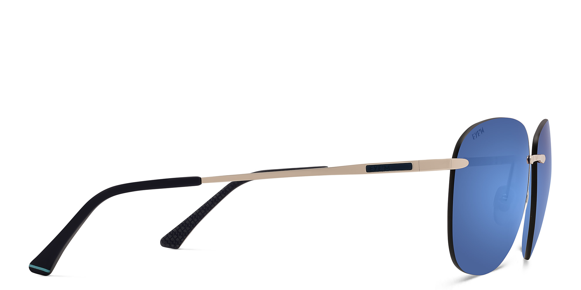 Shop EYE'M Rimless Aviator Sunglasses in Silver online.