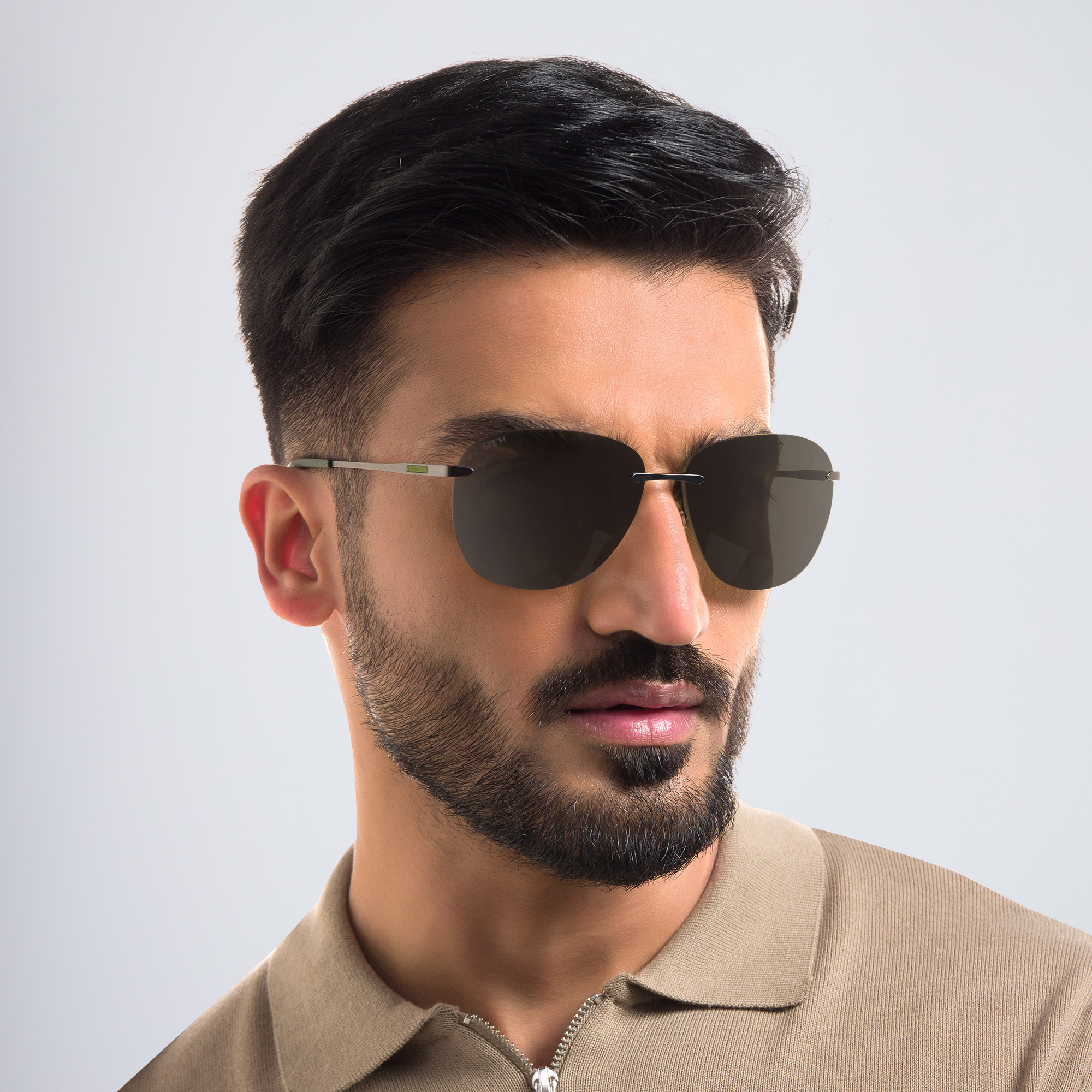 Rimless Aviator Sunglasses