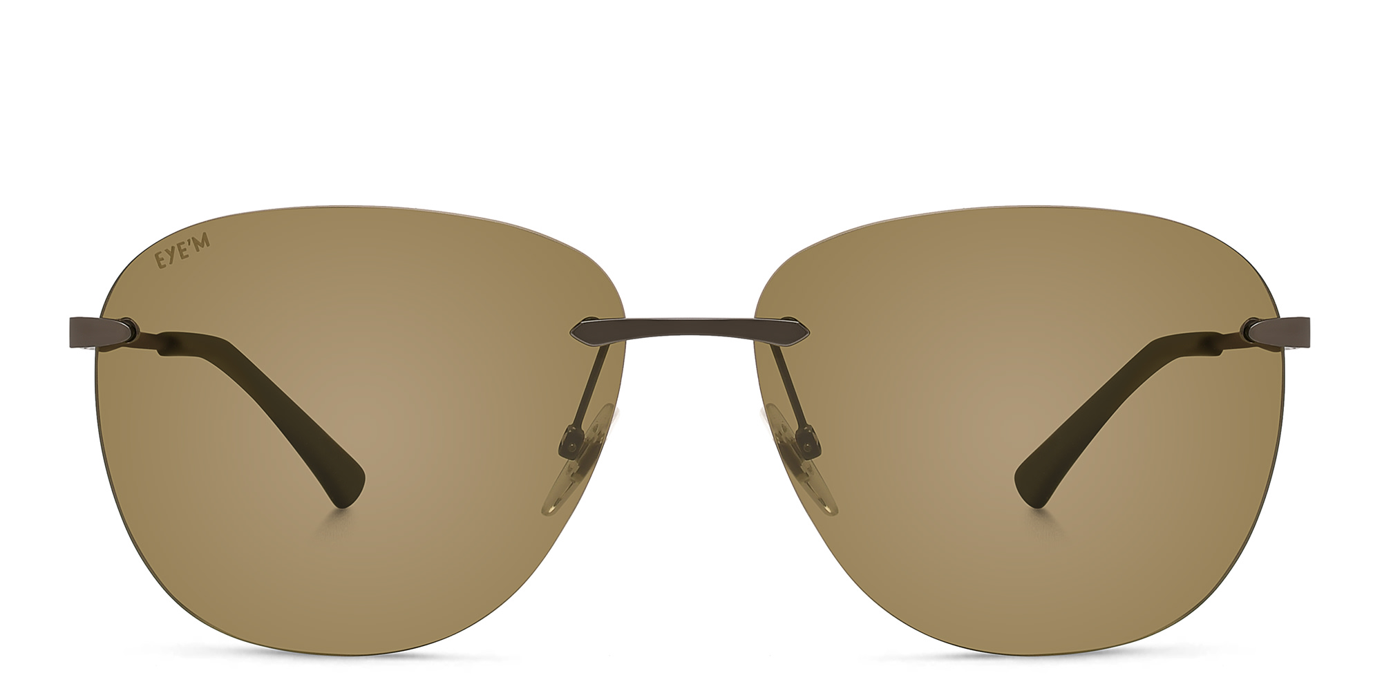 Shop EYE'M Rimless Aviator Sunglasses in Grey online.