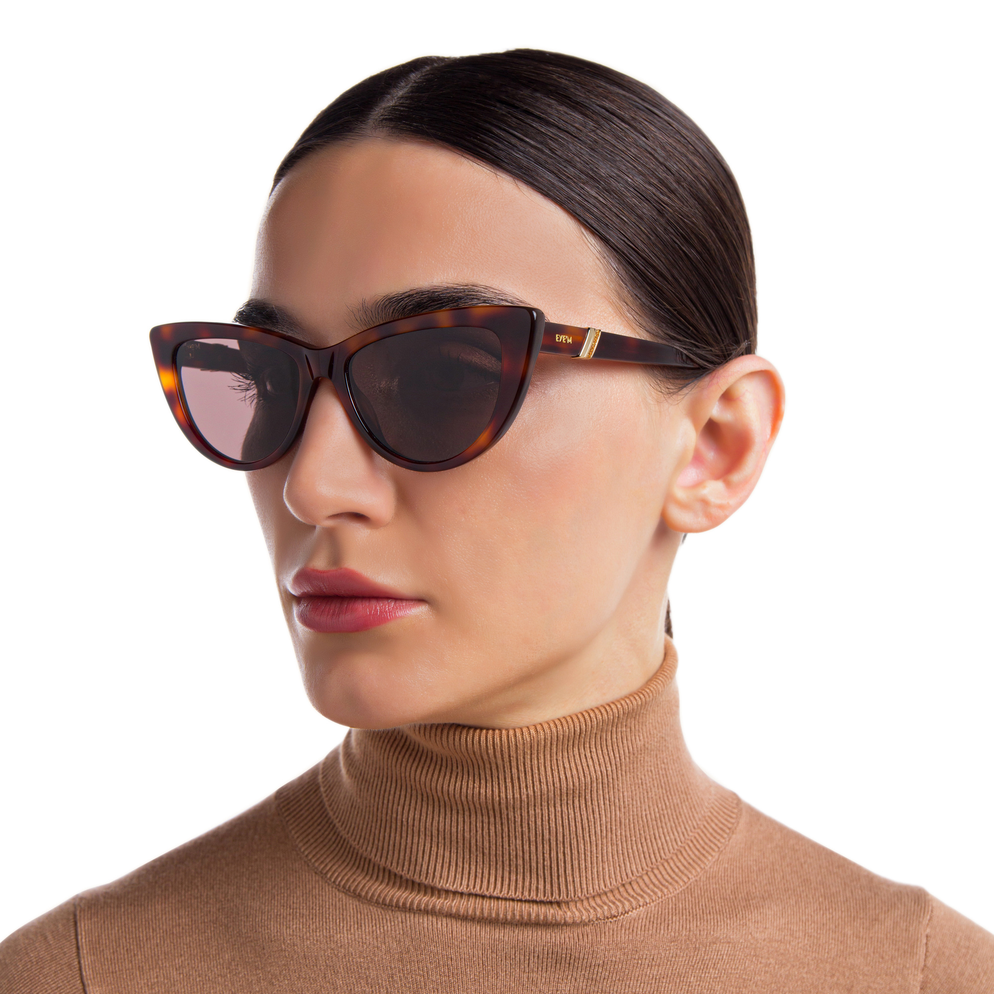 EYE'M Cat Eye Sunglasses in Havana – Product Photo 6