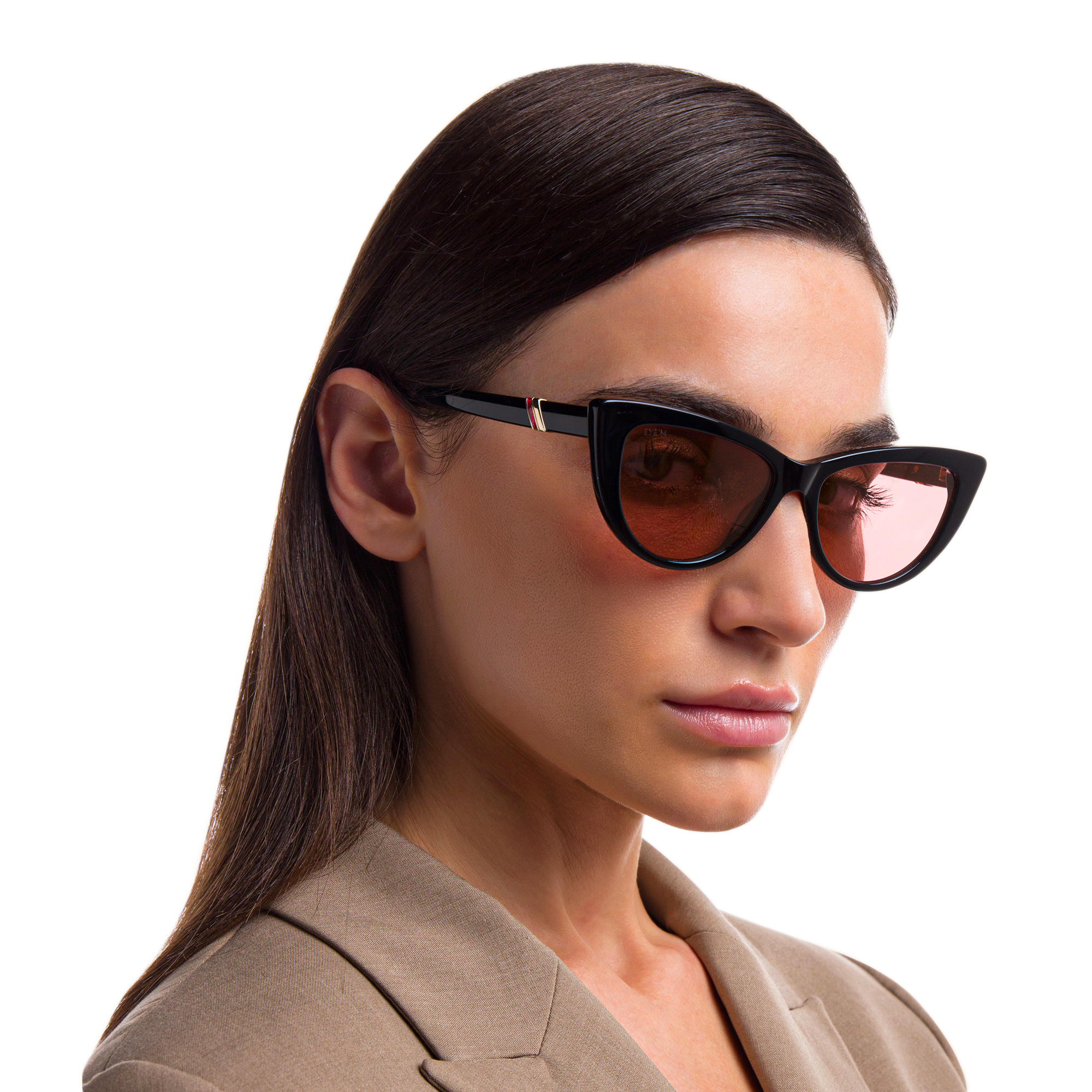 Shop EYE'M Cat Eye Sunglasses in Black online.