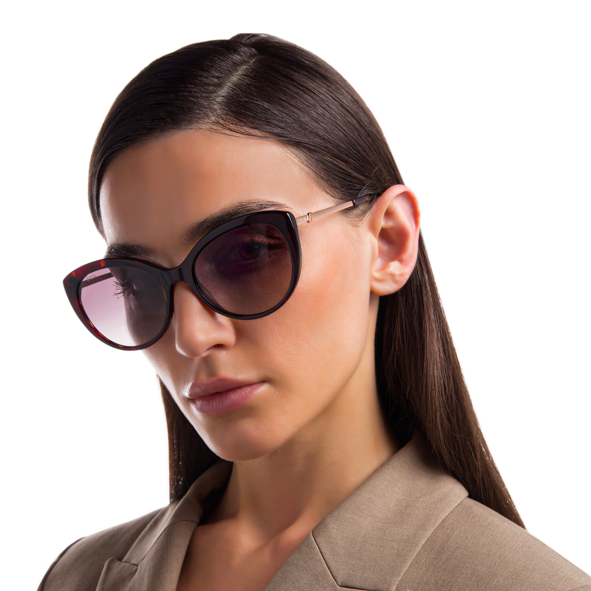 EYE'M Cat Eye Sunglasses in Havana – Product Photo 6