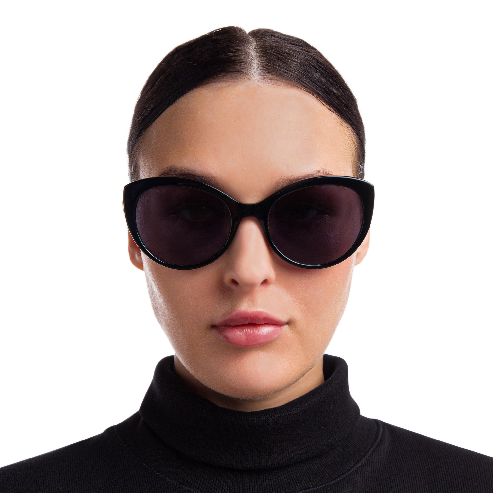 EYE'M Cat Eye Sunglasses in Black – Product Photo 5