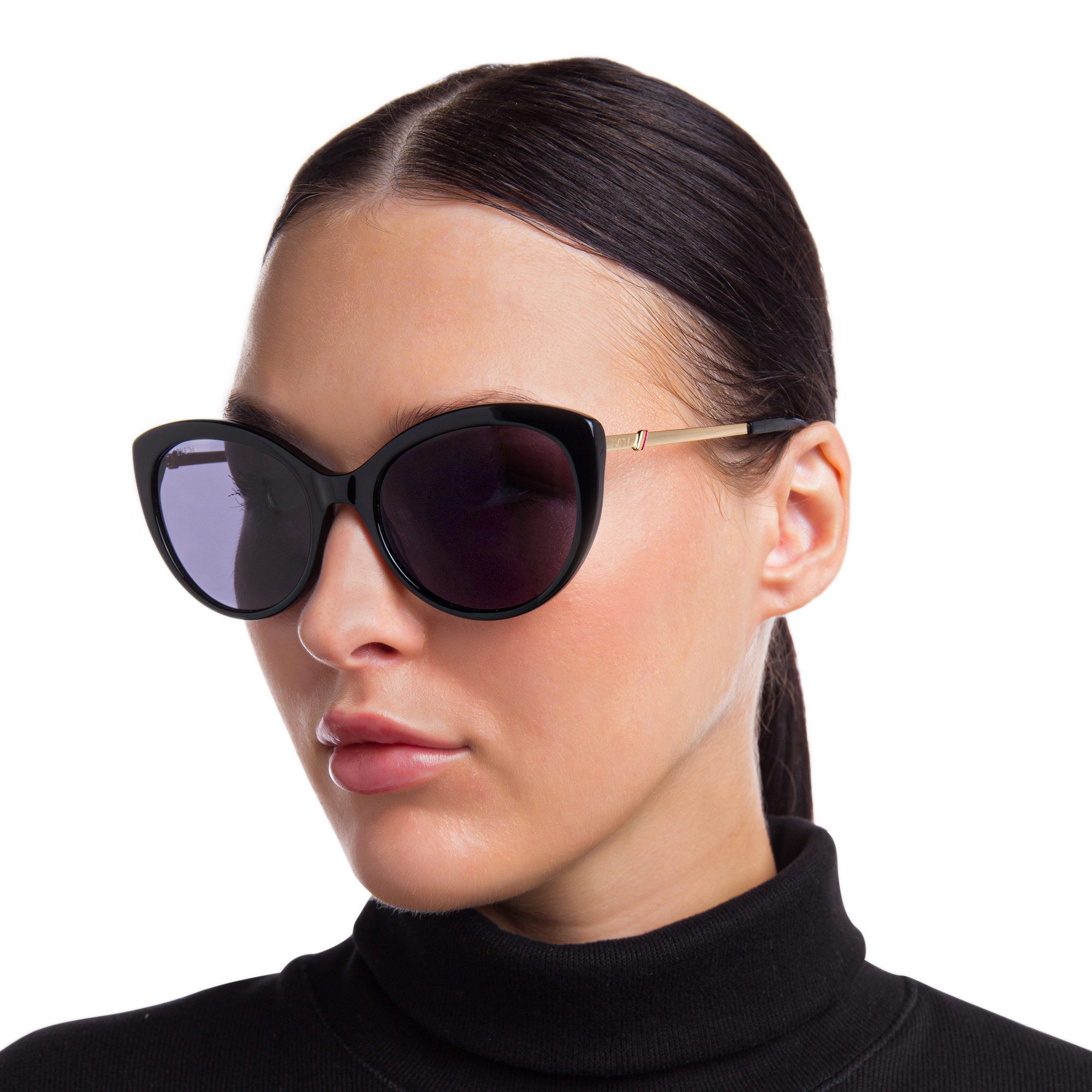 EYE'M Cat Eye Sunglasses in Black – Product Photo 6