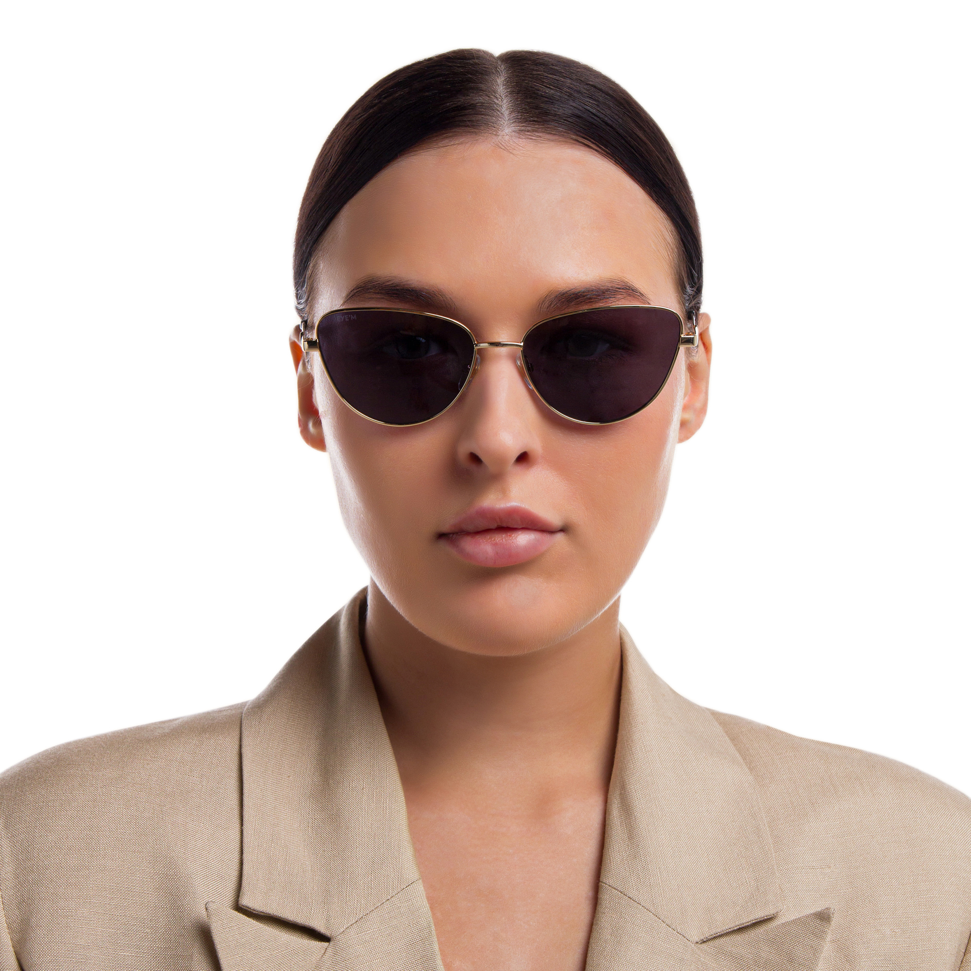 EYE'M Cat-Eye Sunglasses in Gold – Product Photo 5