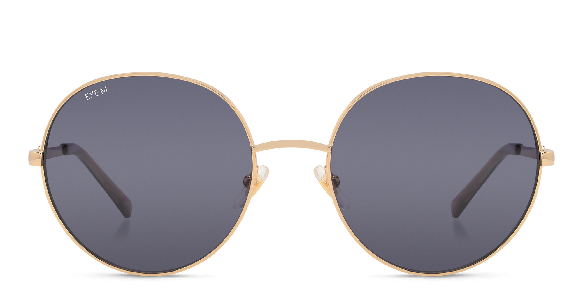 Shop EYE'M Round Sunglasses in Gold online.