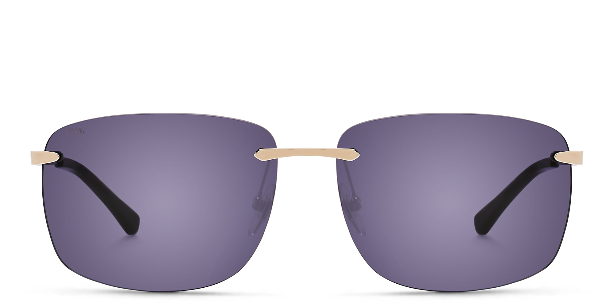 EYE'M Rimless Rectangle Sunglasses in Silver – Product Photo 1
