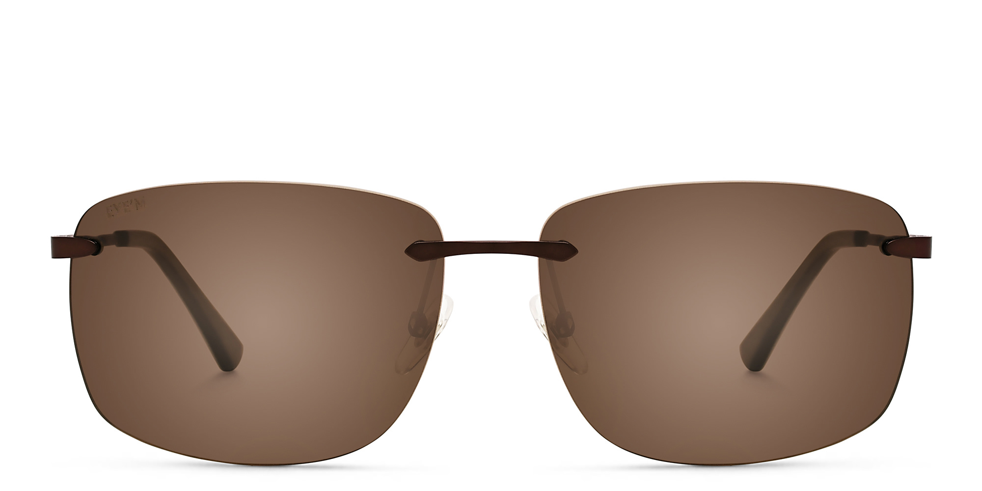 تسوق نظارة شمسية مستطيلة بدون إطار EYE'M بلون بني أونلاين.