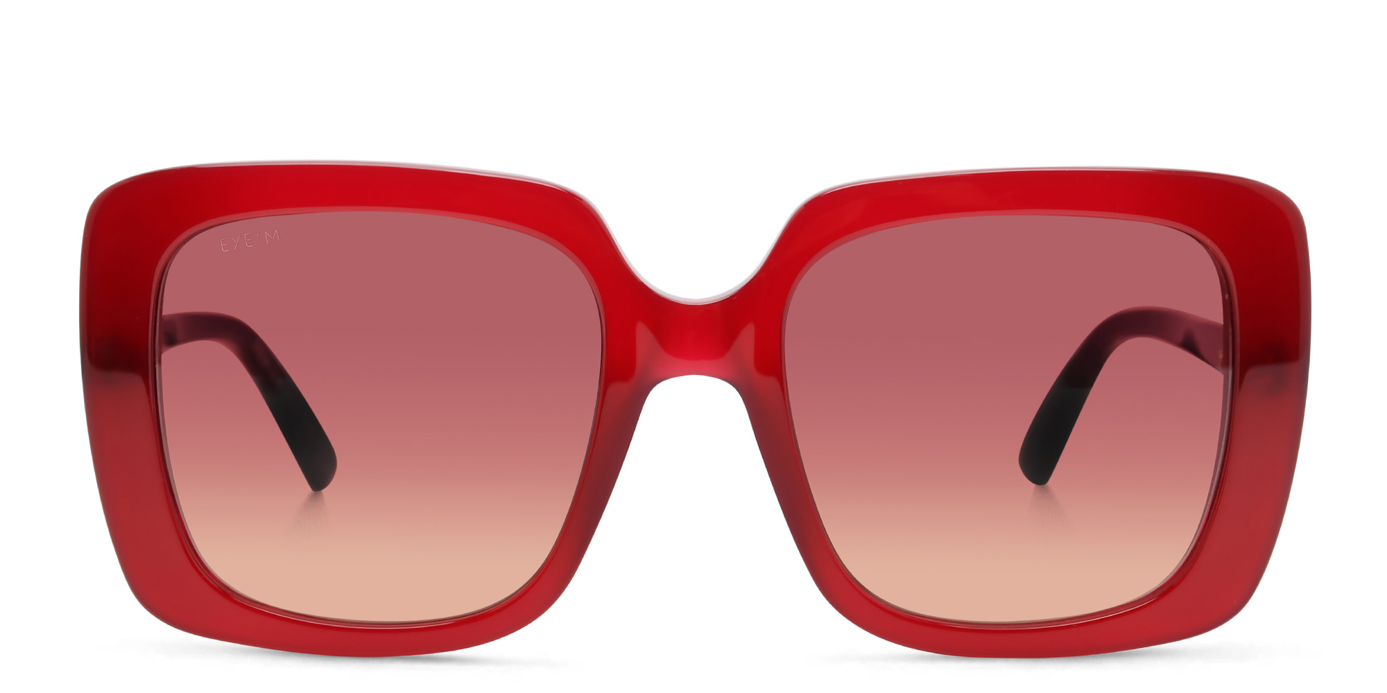 EYE'M Square Sunglasses in Red – Product Photo 1