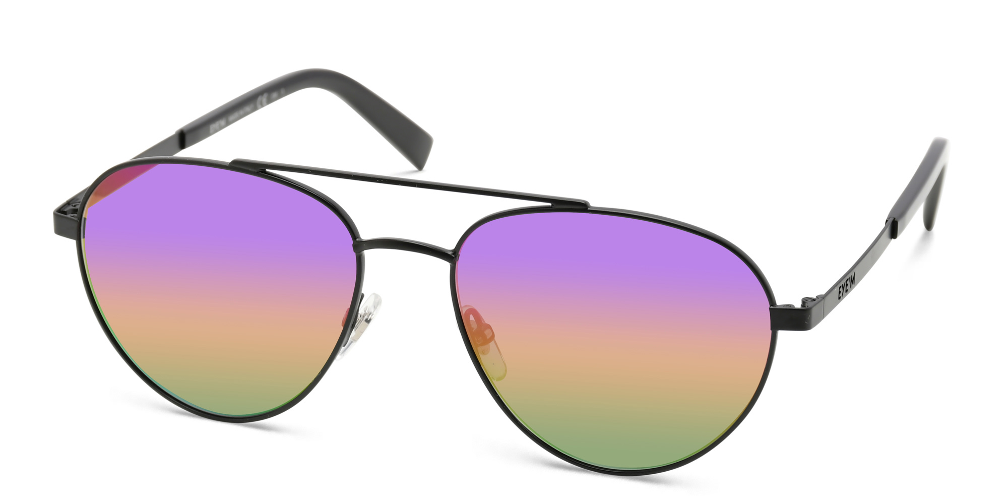 EYE'M Aviator Sunglasses in Black – Product Photo 2