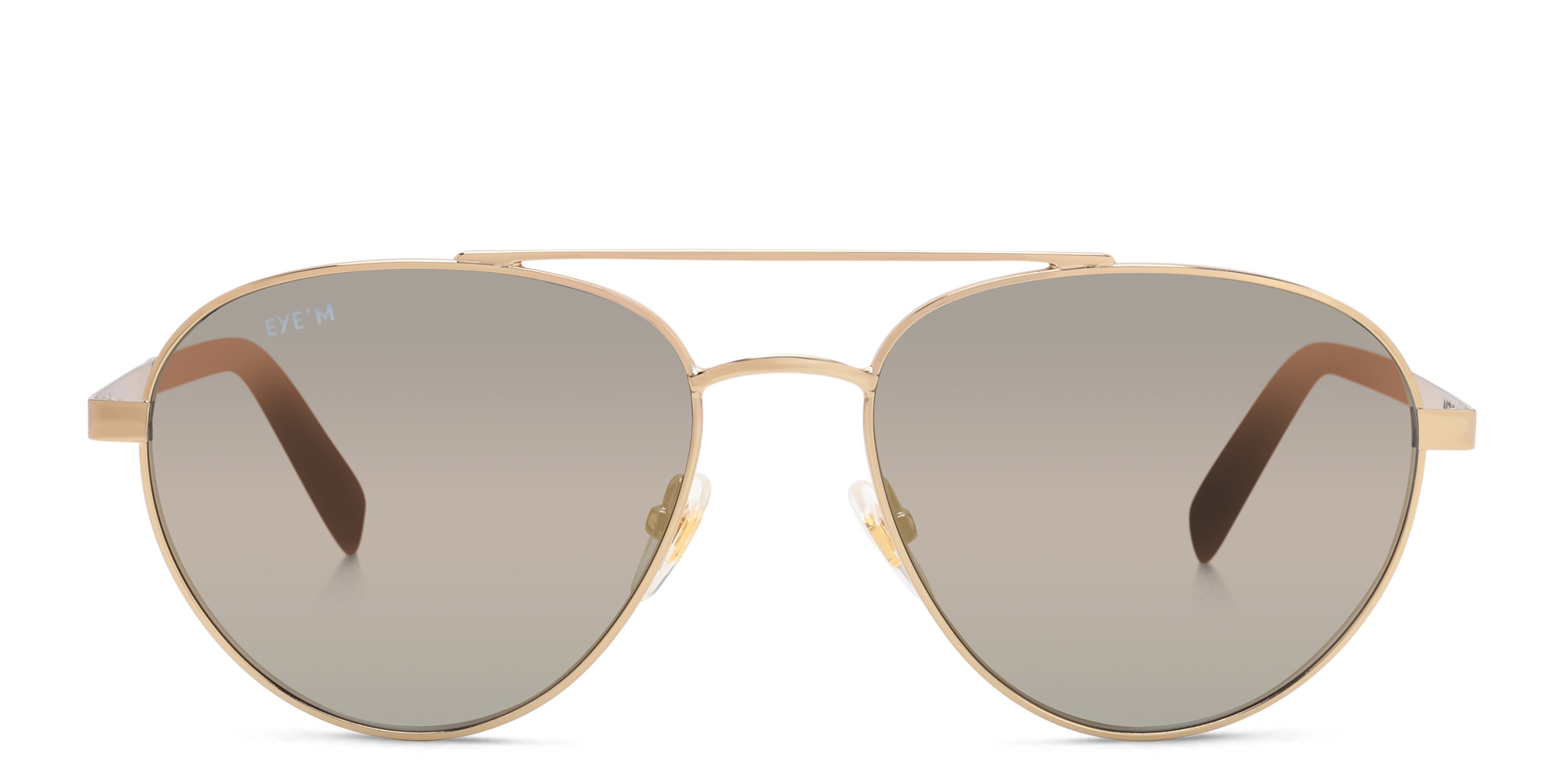Shop EYE'M Aviator Sunglasses in Gold online.