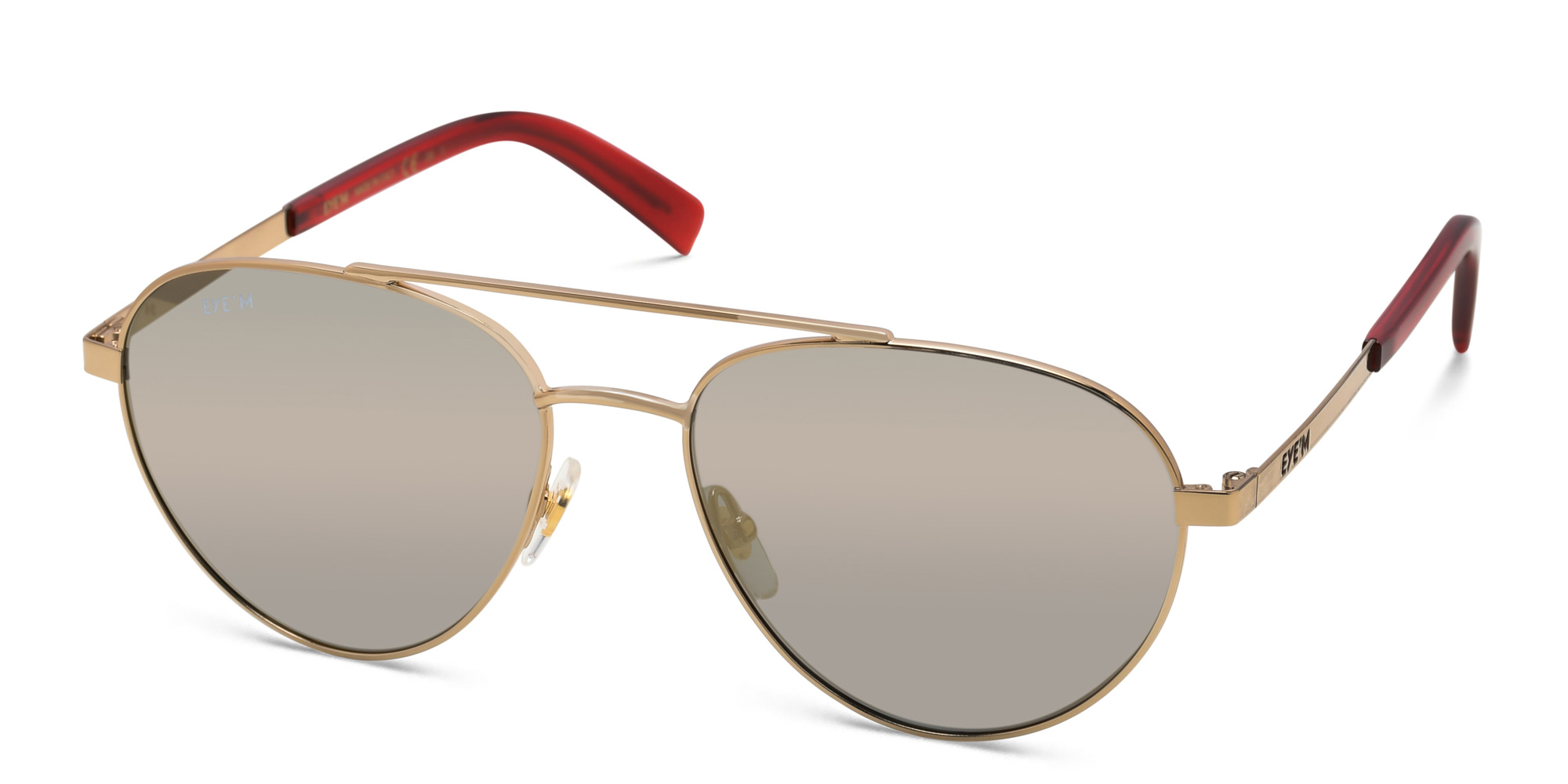 Shop EYE'M Aviator Sunglasses in Gold online.