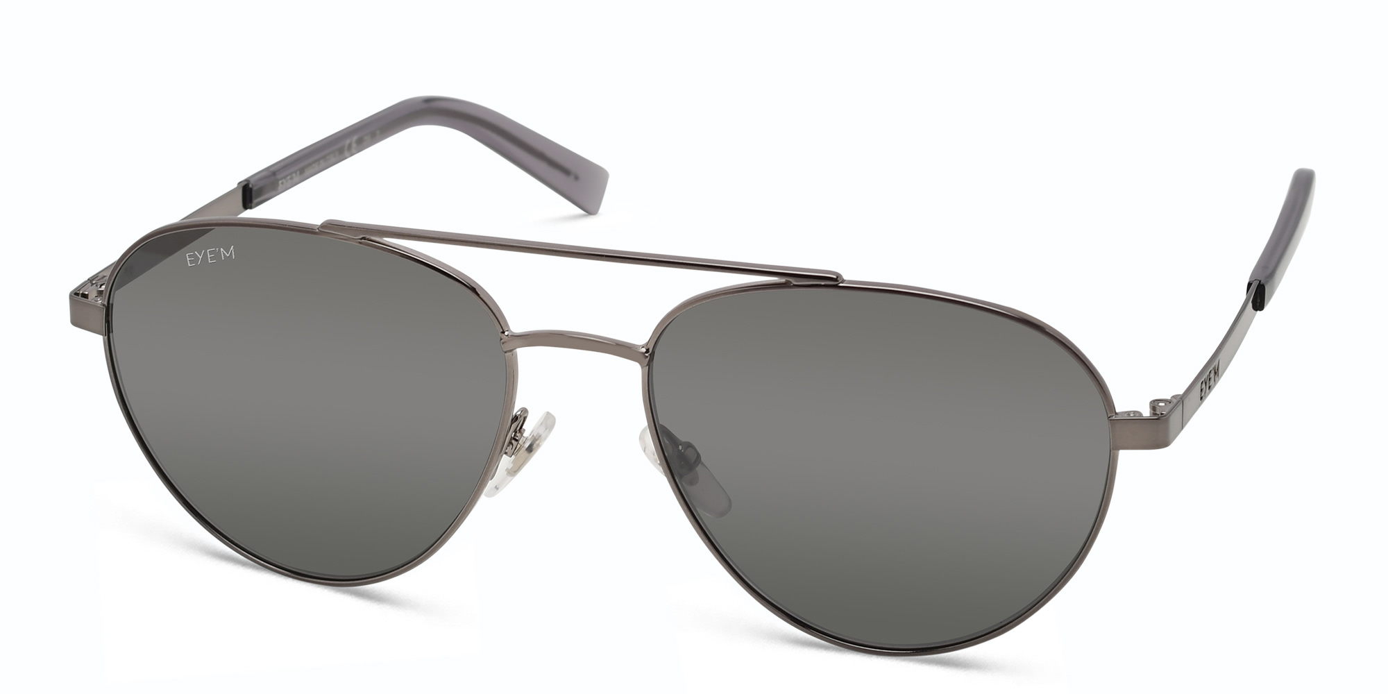 EYE'M Aviator Sunglasses in Silver – Product Photo 2
