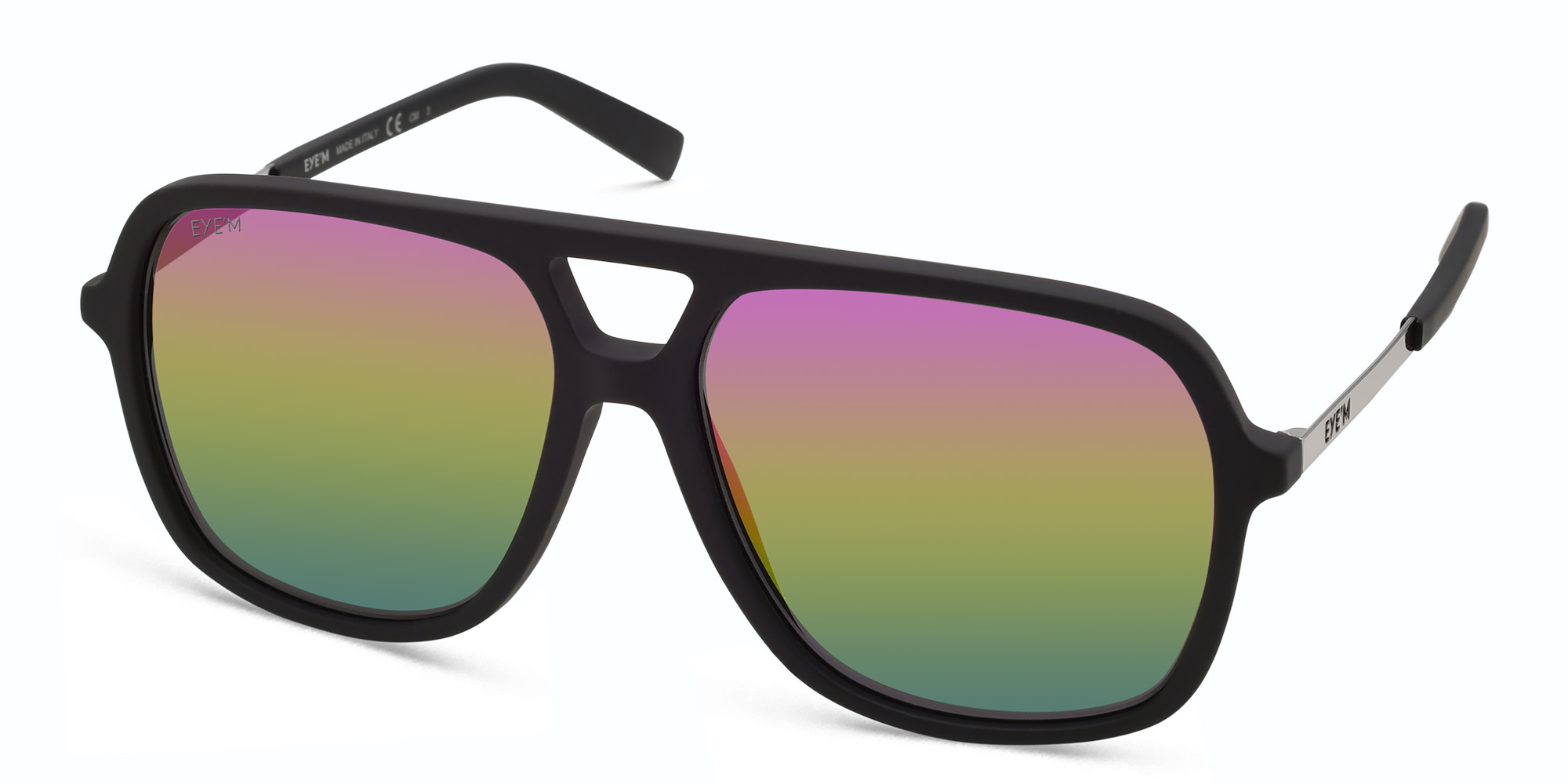 Shop EYE'M Rectangle Sunglasses in Black online.