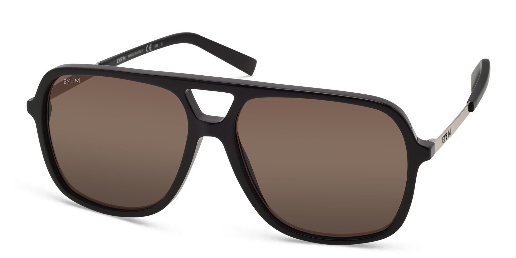 EYE'M Rectangle Sunglasses in Black – Product Photo 2