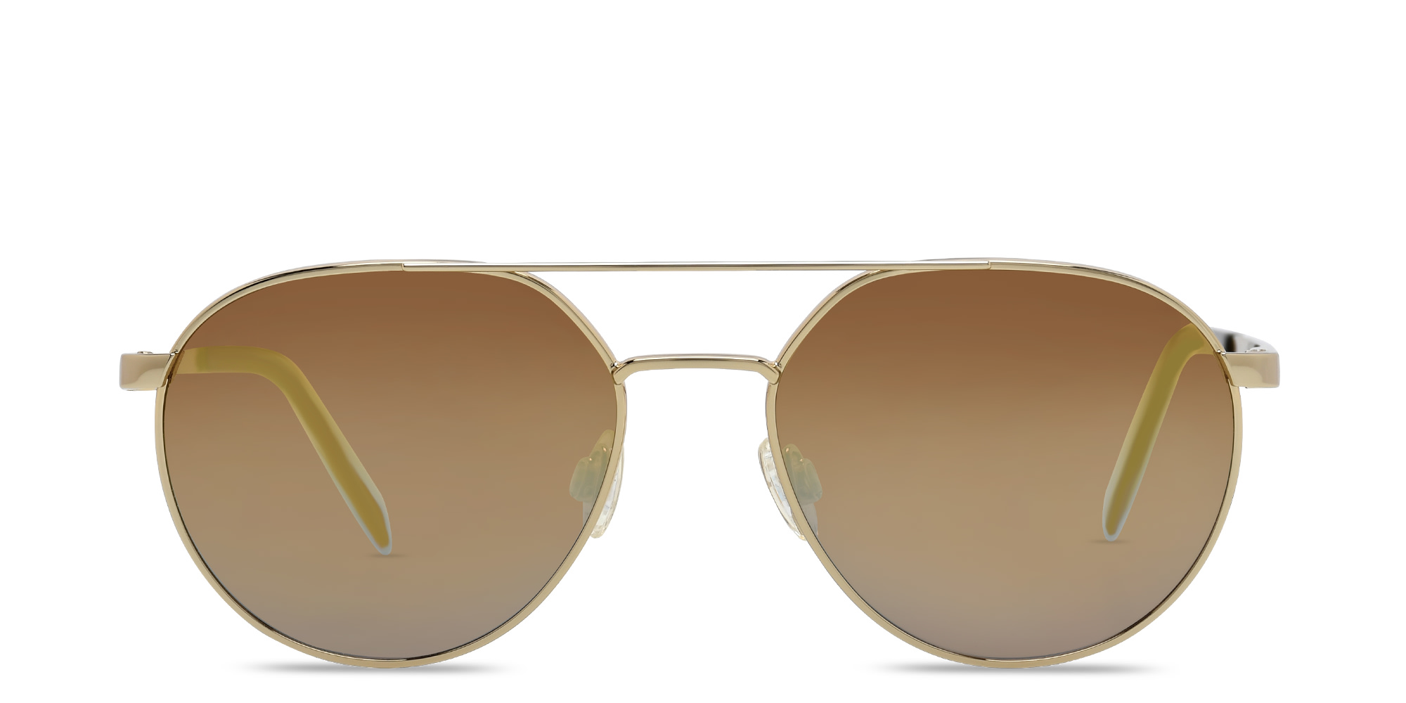 Maui Jim Waterfront Unisex Round Sunglasses in Gold – Product Photo 1