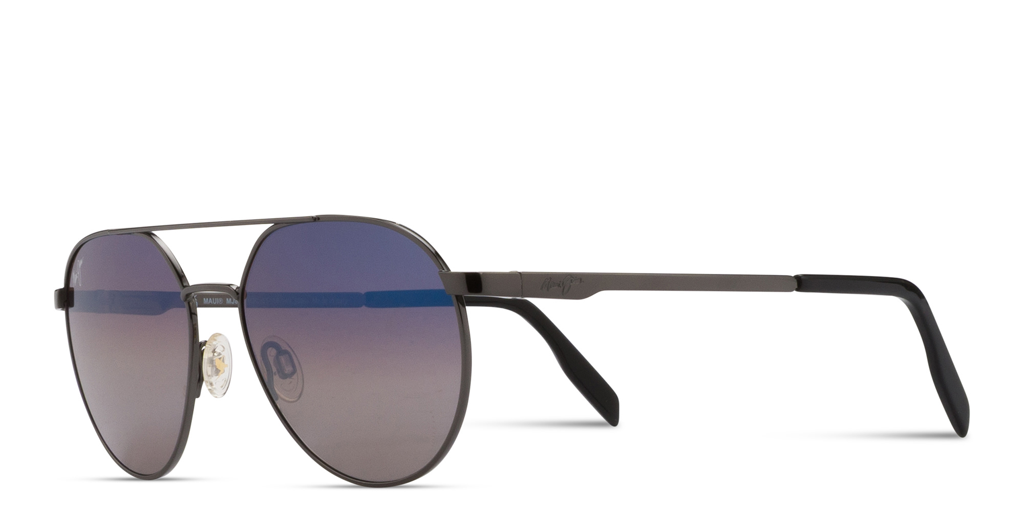 Maui Jim Waterfront Unisex Round Sunglasses in Gunmetal – Product Photo 2