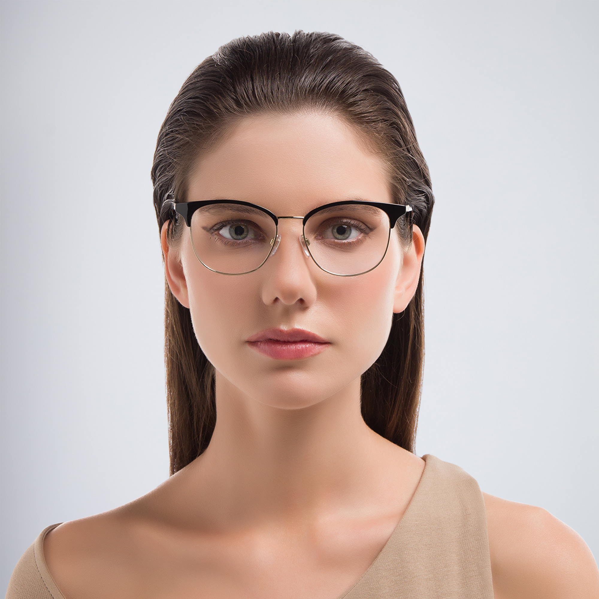 BURBERRY Square Eyeglasses in Light Gold/Black – Product Photo 5