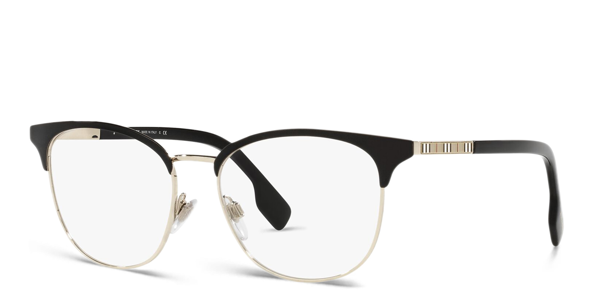 BURBERRY Square Eyeglasses in Light Gold/Black – Product Photo 2