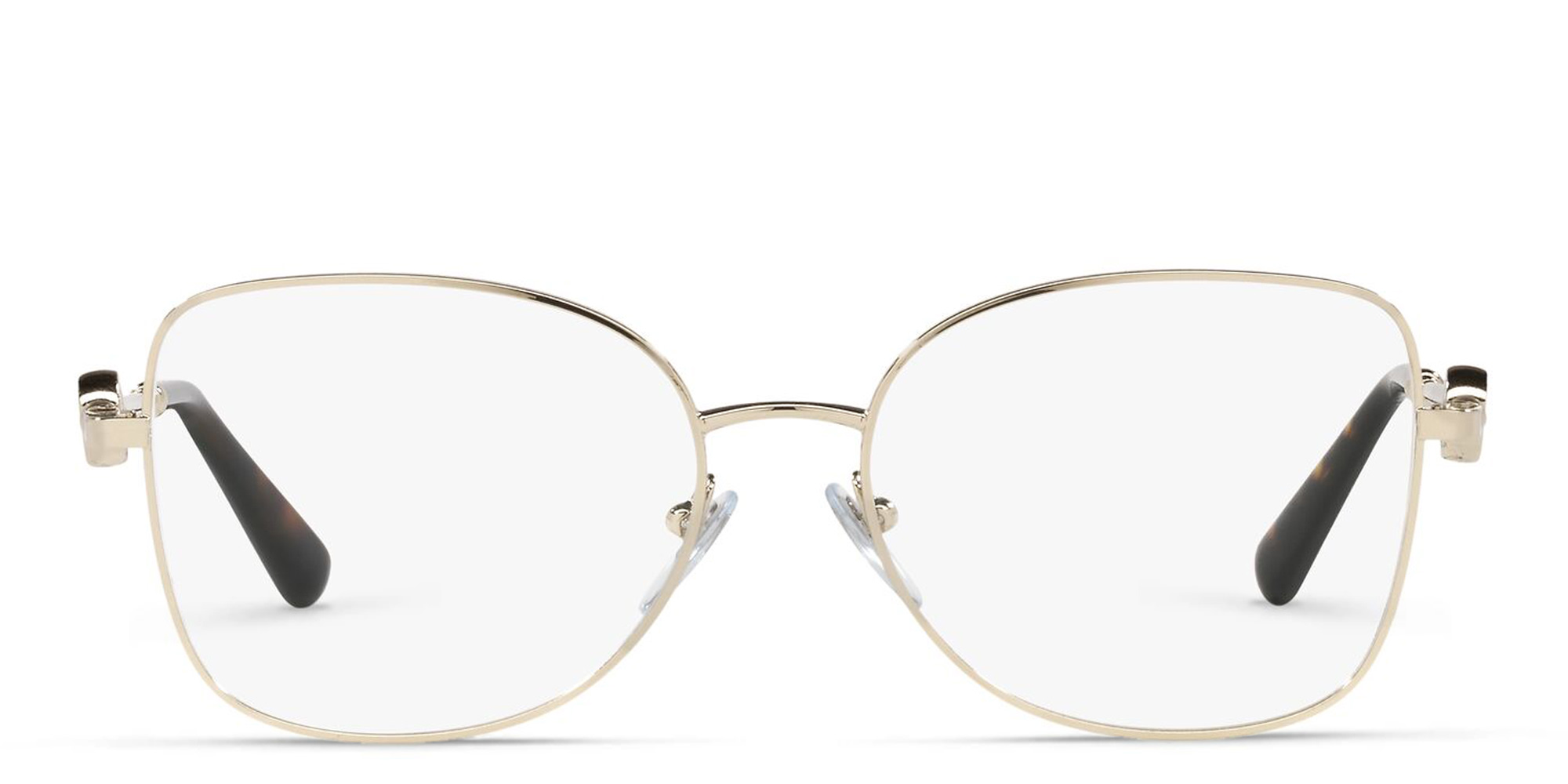 Shop BVLGARI Cat Eye Eyeglasses in Pale Gold online.