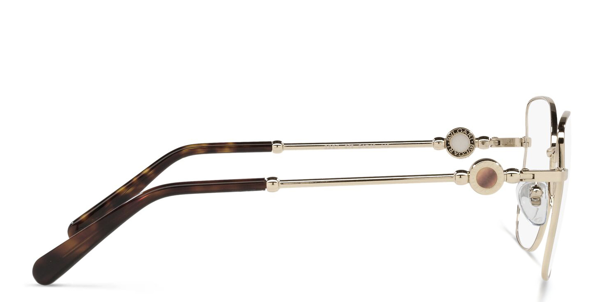 Shop BVLGARI Cat Eye Eyeglasses in Pale Gold online.