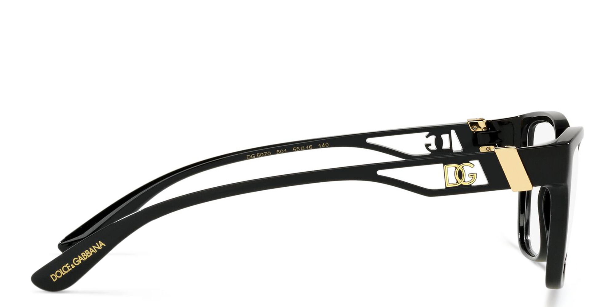 Dolce & Gabbana Wide Cat Eye Eyeglasses in Black – Product Photo 3